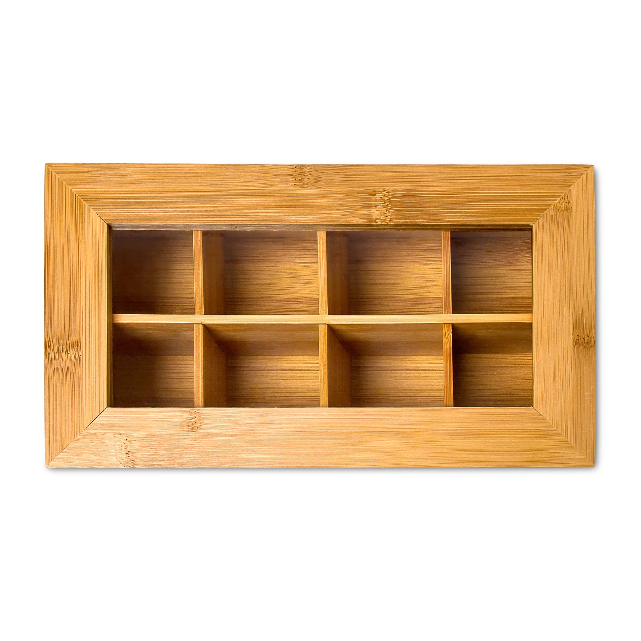 Teebox Bambus lackiert 6 und 8 Fächer Hellbraun von Relaxdays