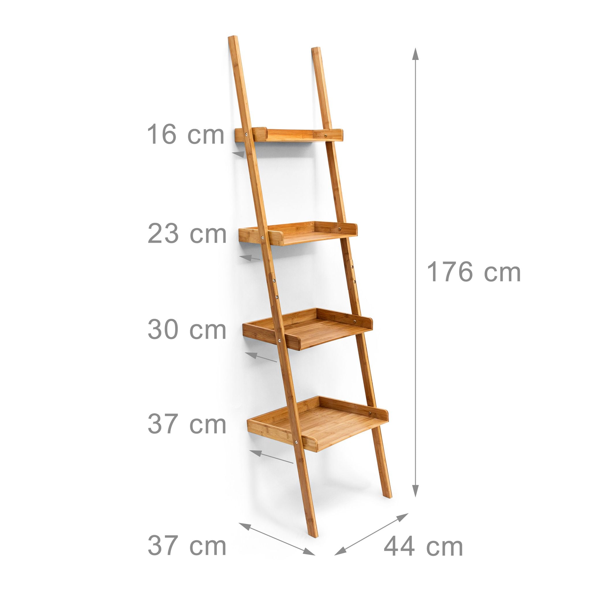 Leiterregal Bambus 4-stufig Hellbraun von Relaxdays