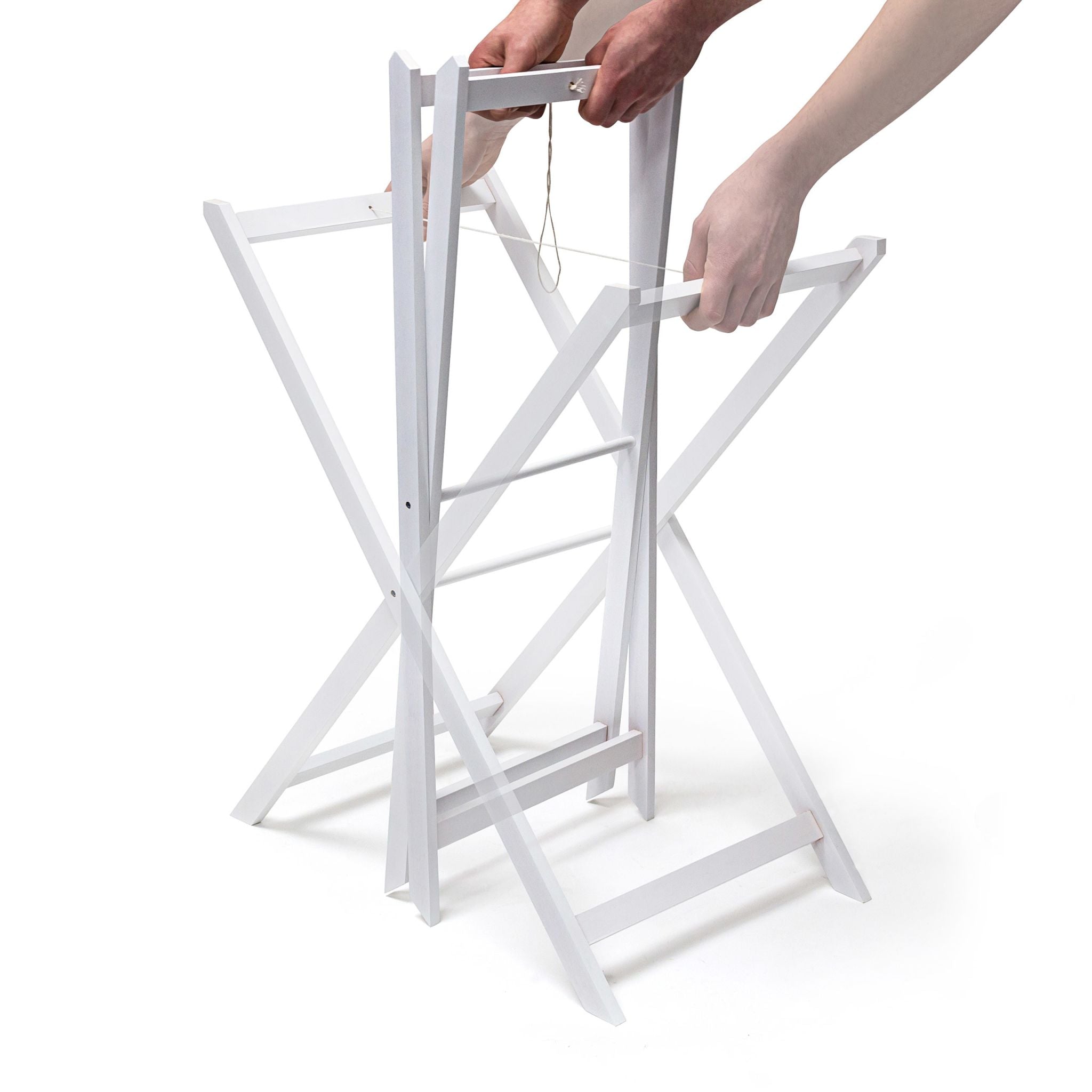 Tabletttisch Holz & Bambus 72cm Weiss-Braun von Relaxdays