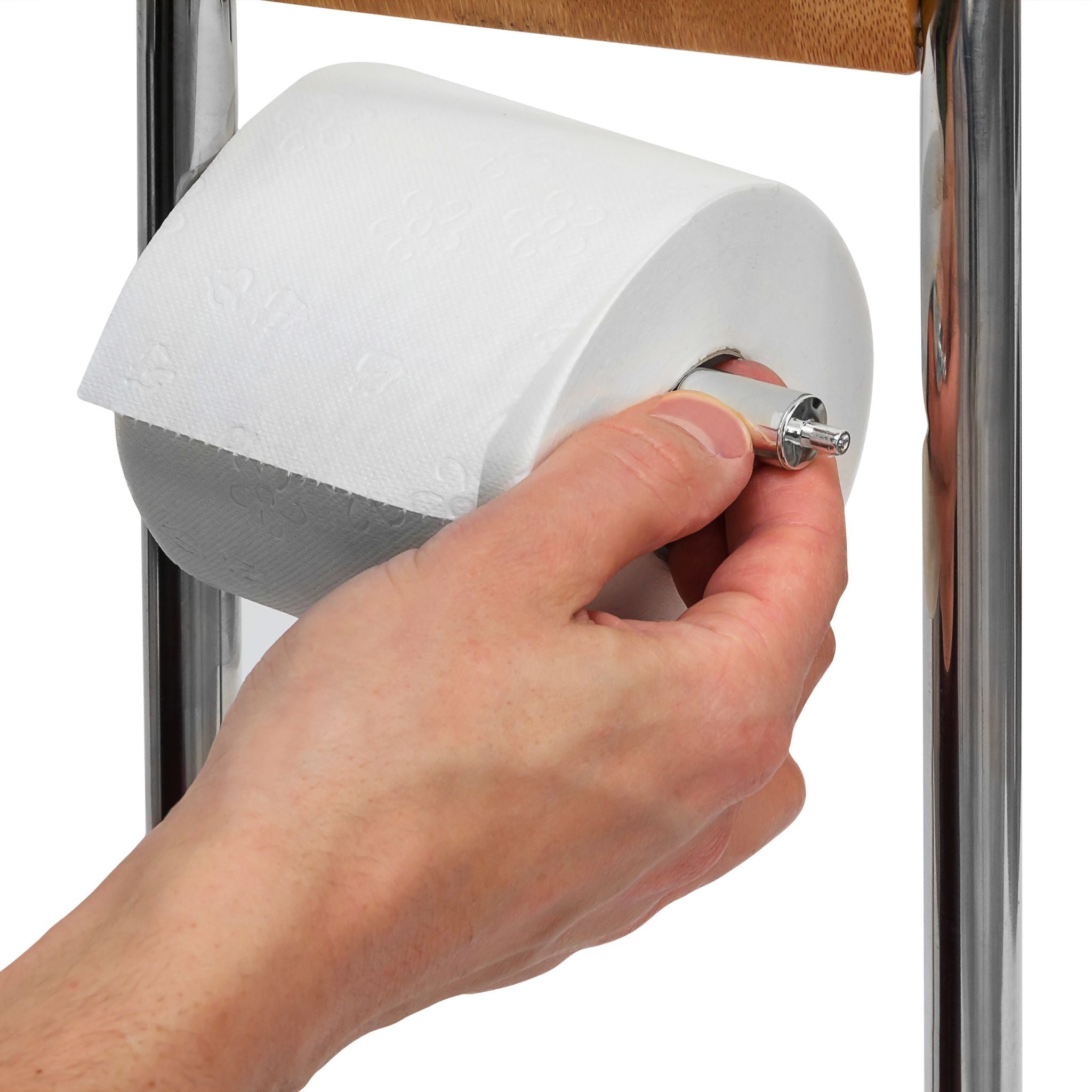WC-Garnitur Bambus Hellbraun-Silber
