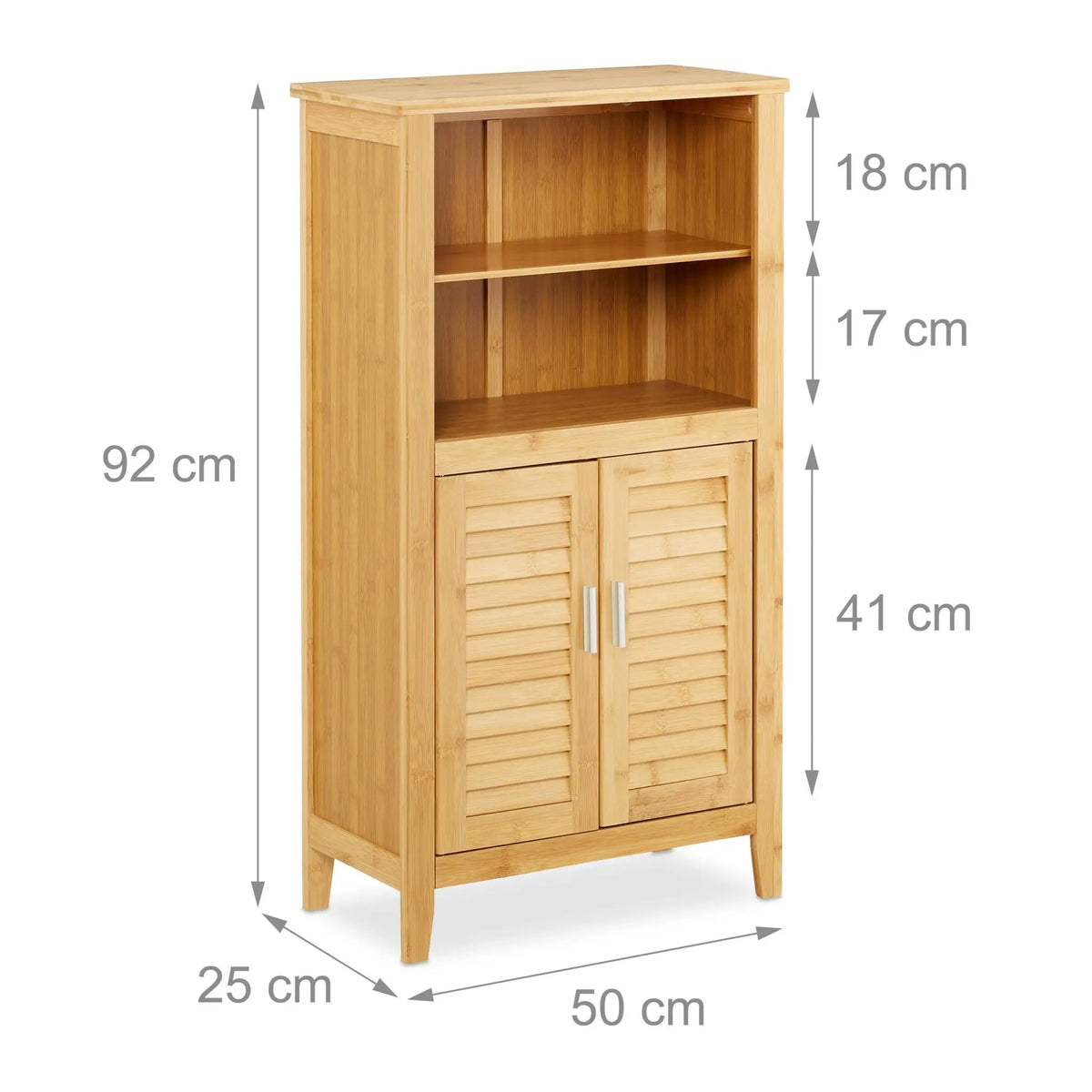 Badezimmerschrank LAMELL Bambus Hellbraun von Relaxdays