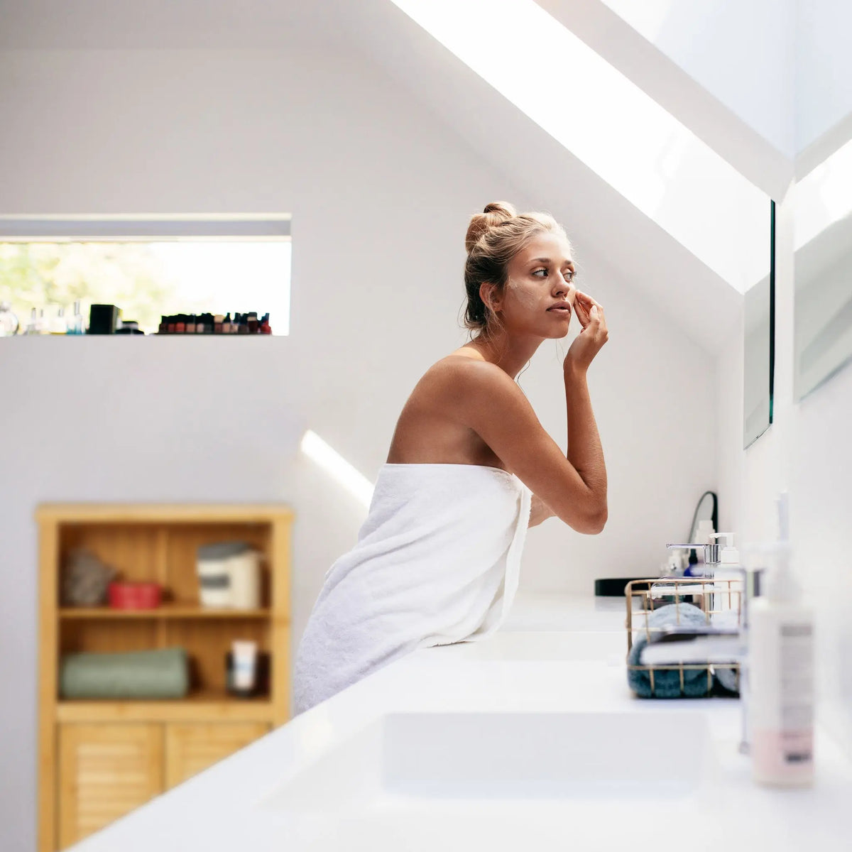 Badezimmerschrank LAMELL Bambus Hellbraun von Relaxdays