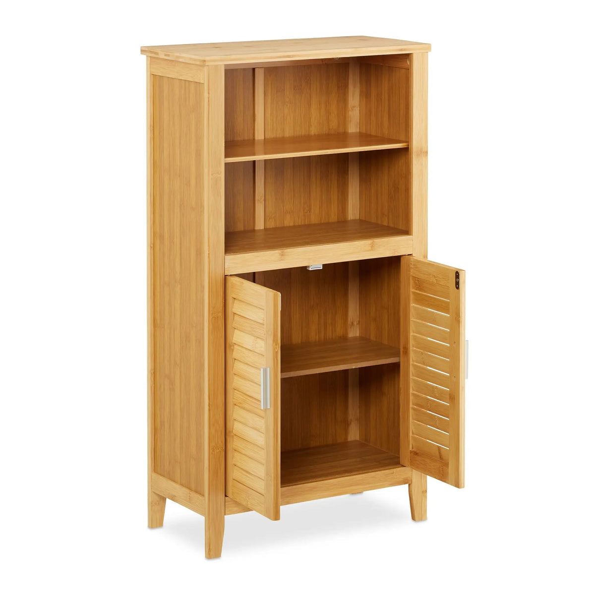 Badezimmerschrank LAMELL Bambus Hellbraun von Relaxdays
