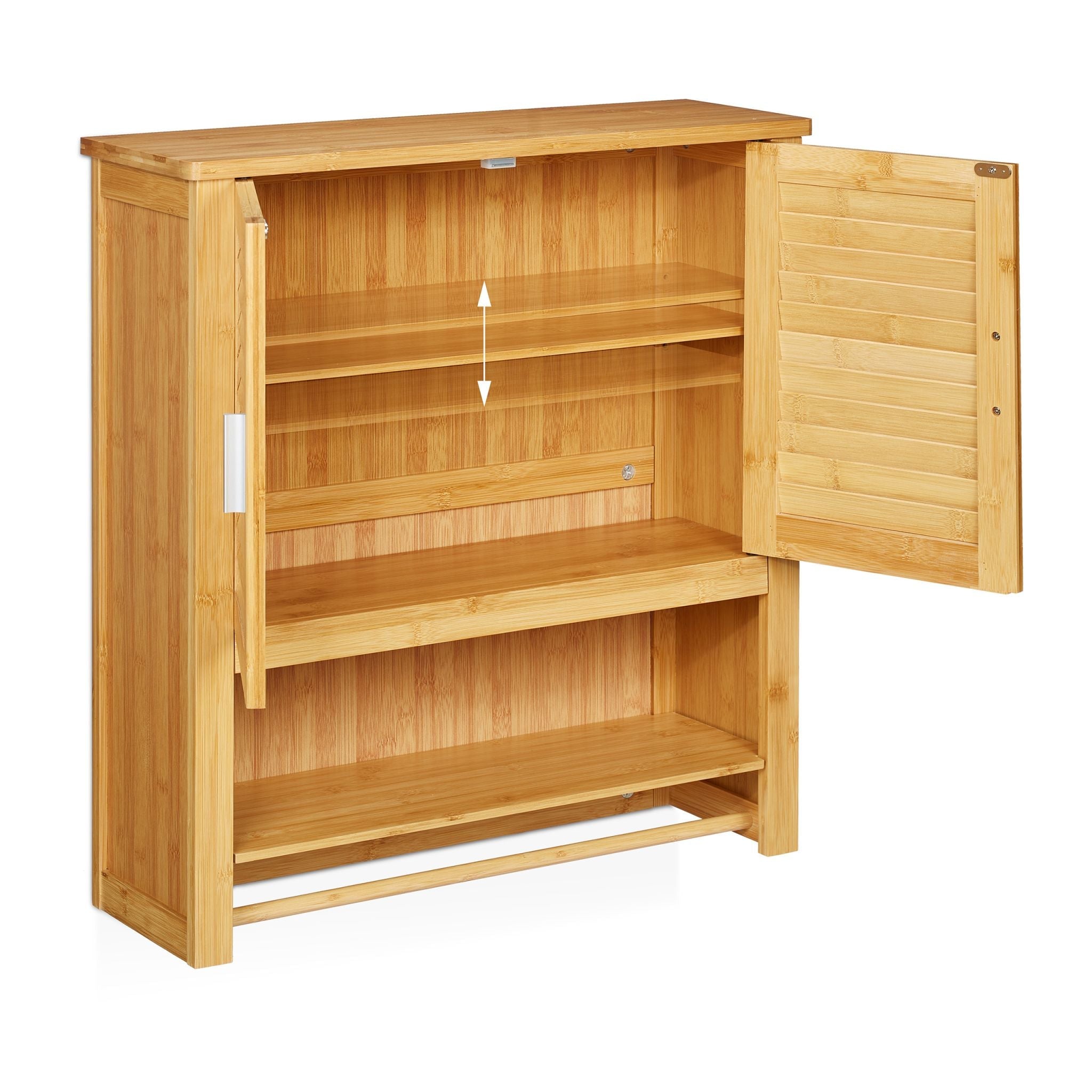 Hängeschrank LAMELL Bambus Hellbraun von Relaxdays