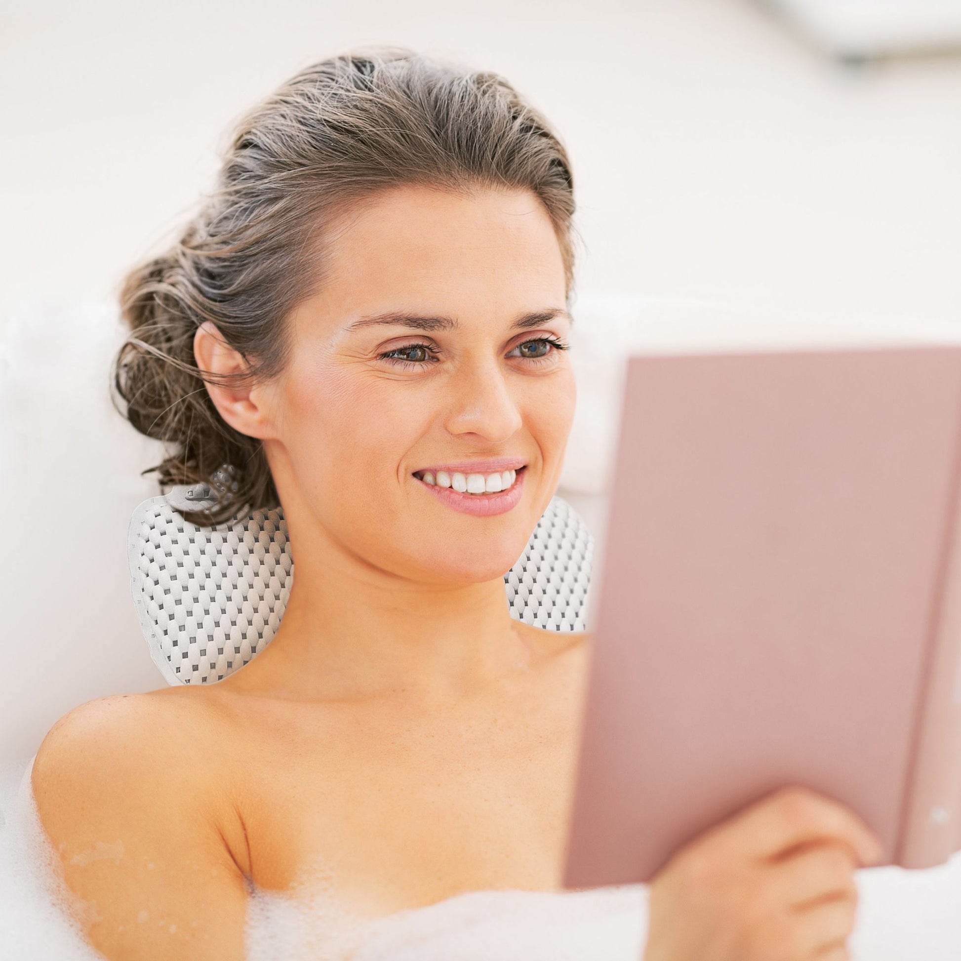Nackenkissen Badewanne weiss Weiss von Relaxdays