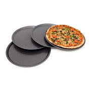 Pizzablech rund 4er-Set Anthrazit von Relaxdays