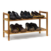 Schuhregal Walnuss stapelbar Hellbraun von Relaxdays