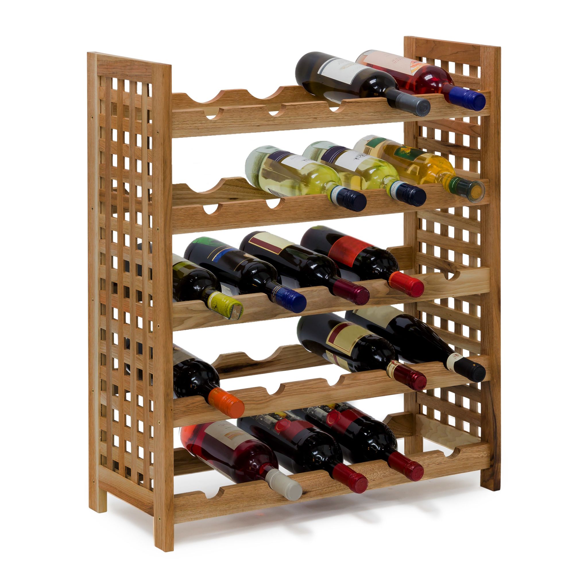 Weinregal Walnuss für 25 Flaschen Braun von Relaxdays