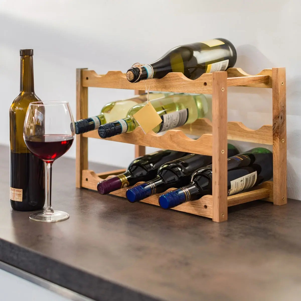 Weinregal für 12 Flaschen Walnuss von guteszeug.ch