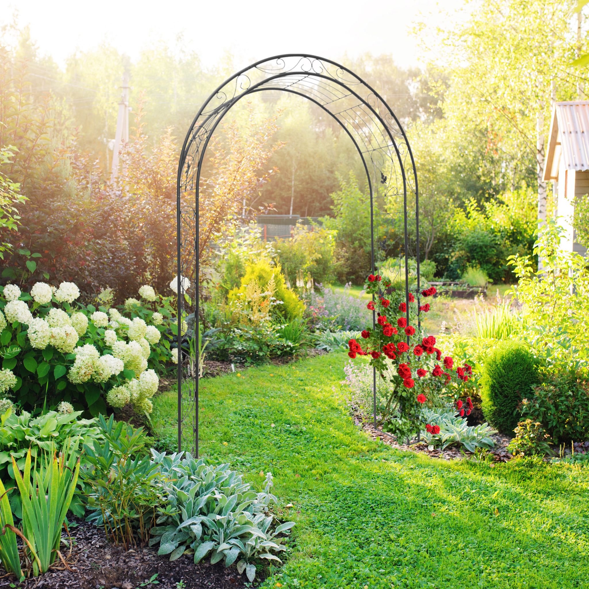 Rosenbogen Blatt Schwarz von Relaxdays