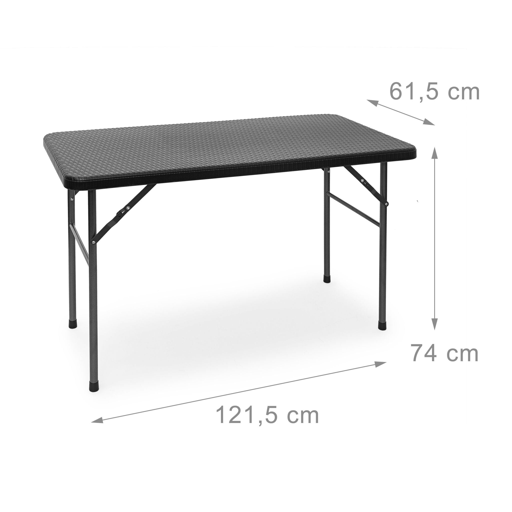 Gartentisch klappbar BASTIAN Schwarz von Relaxdays