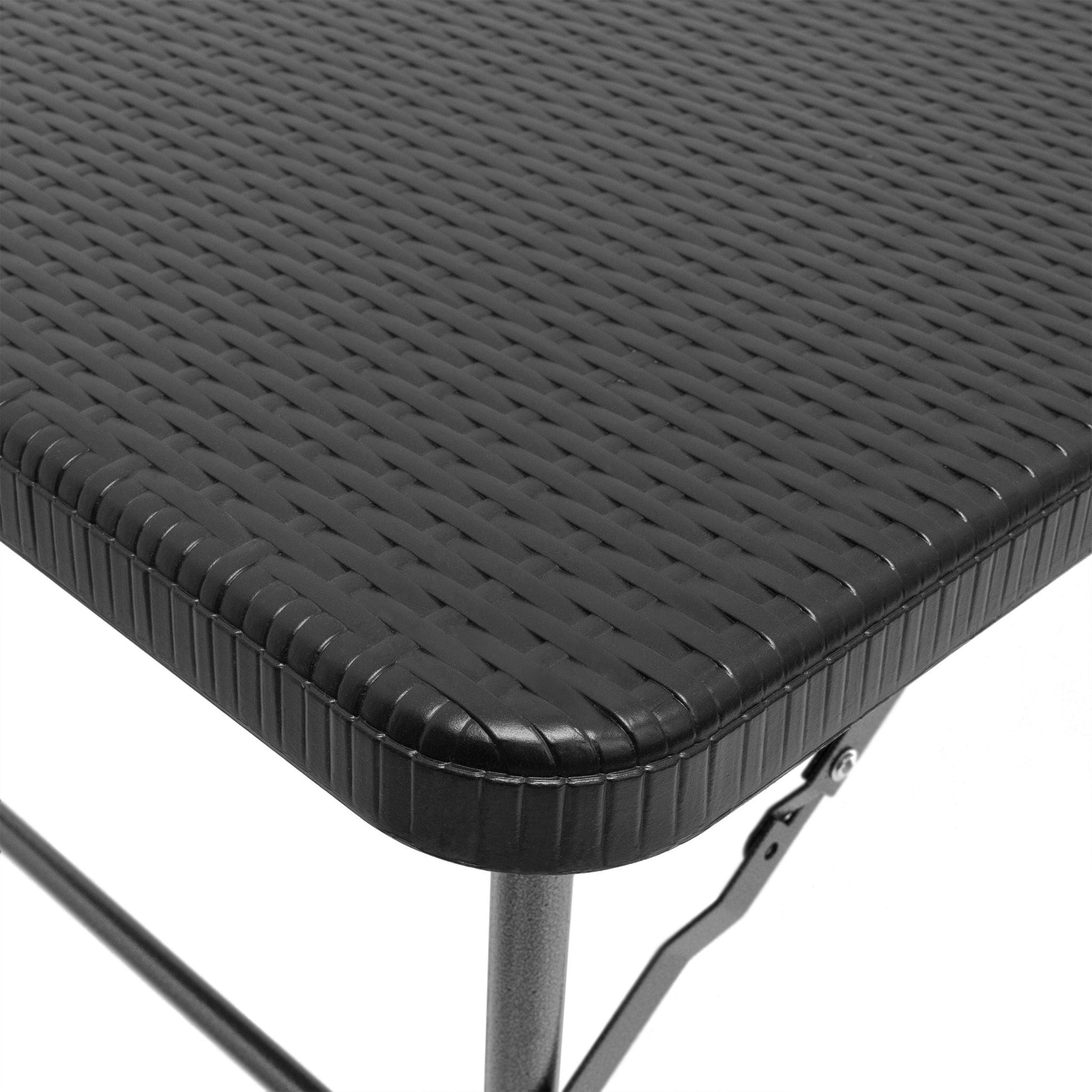 Gartentisch klappbar BASTIAN Schwarz von Relaxdays