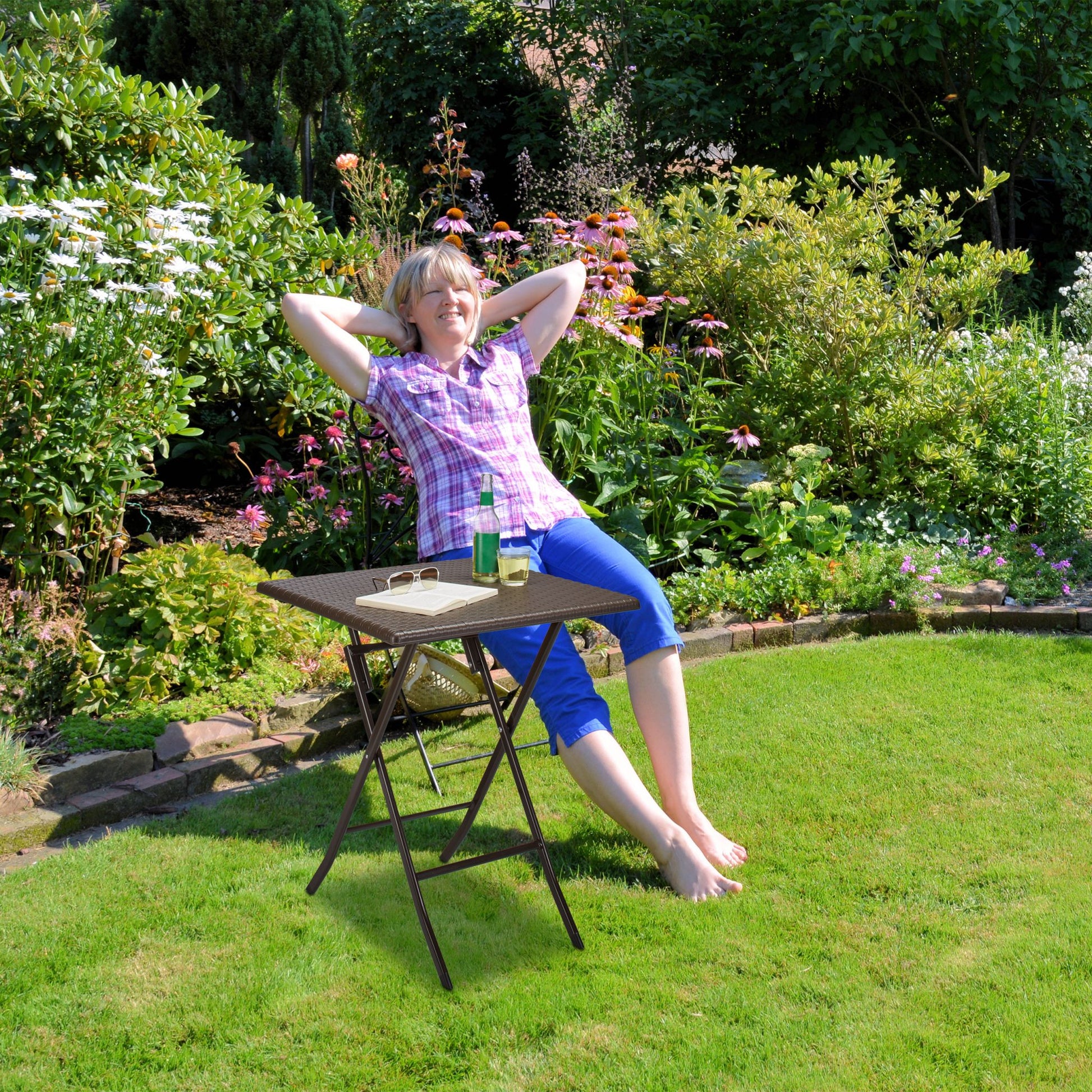 Gartentisch klappbar BASTIAN Weiss von Relaxdays