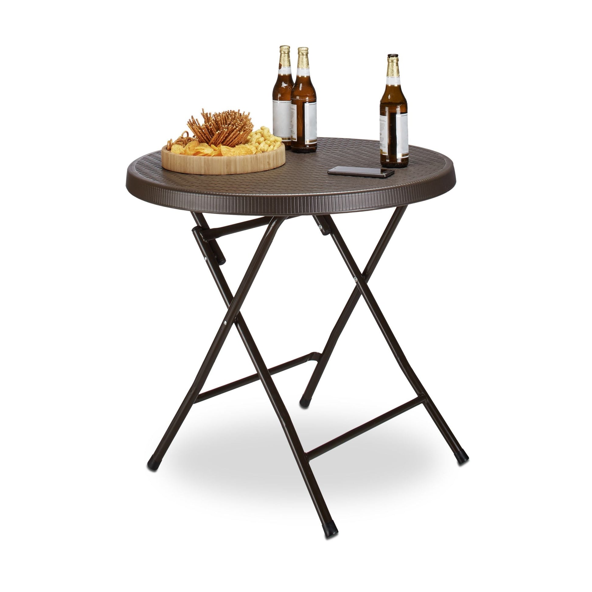 Gartentisch klappbar BASTIAN Dunkelbraun von Relaxdays
