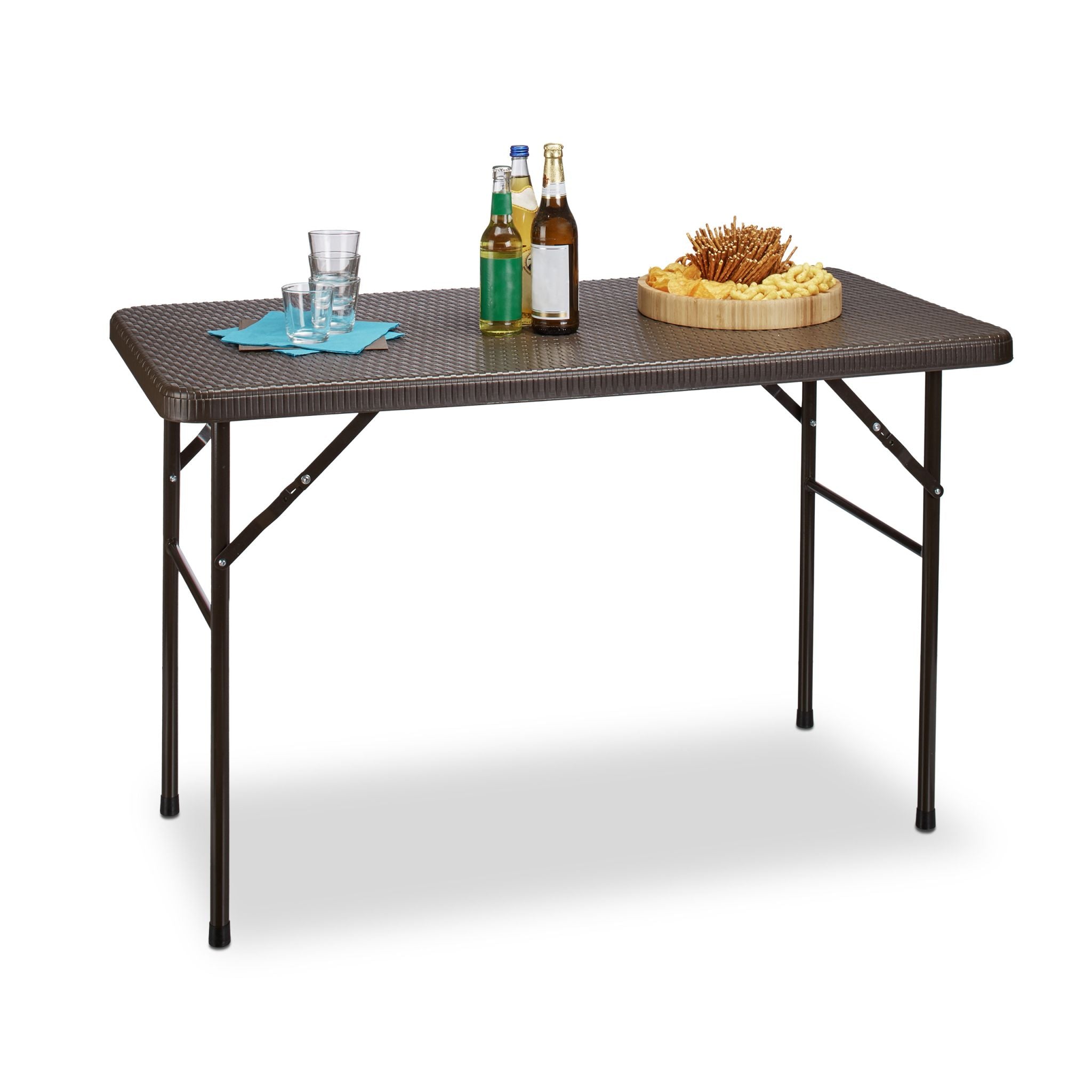 Gartentisch klappbar BASTIAN Dunkelbraun von Relaxdays