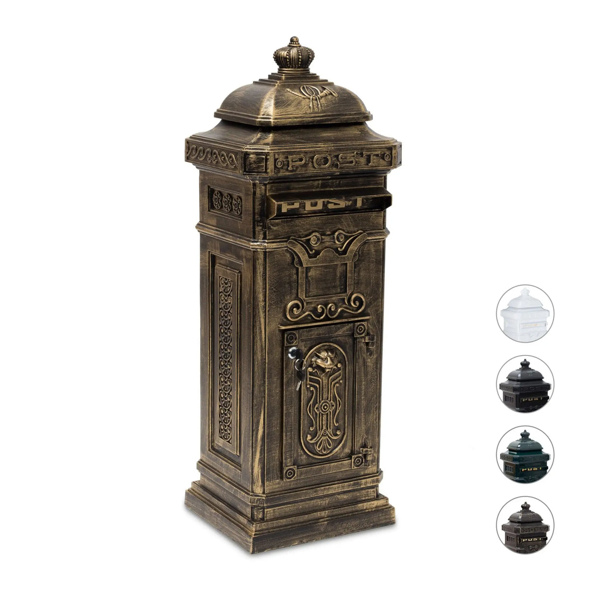 Standbriefkasten Antik Gold von Relaxdays