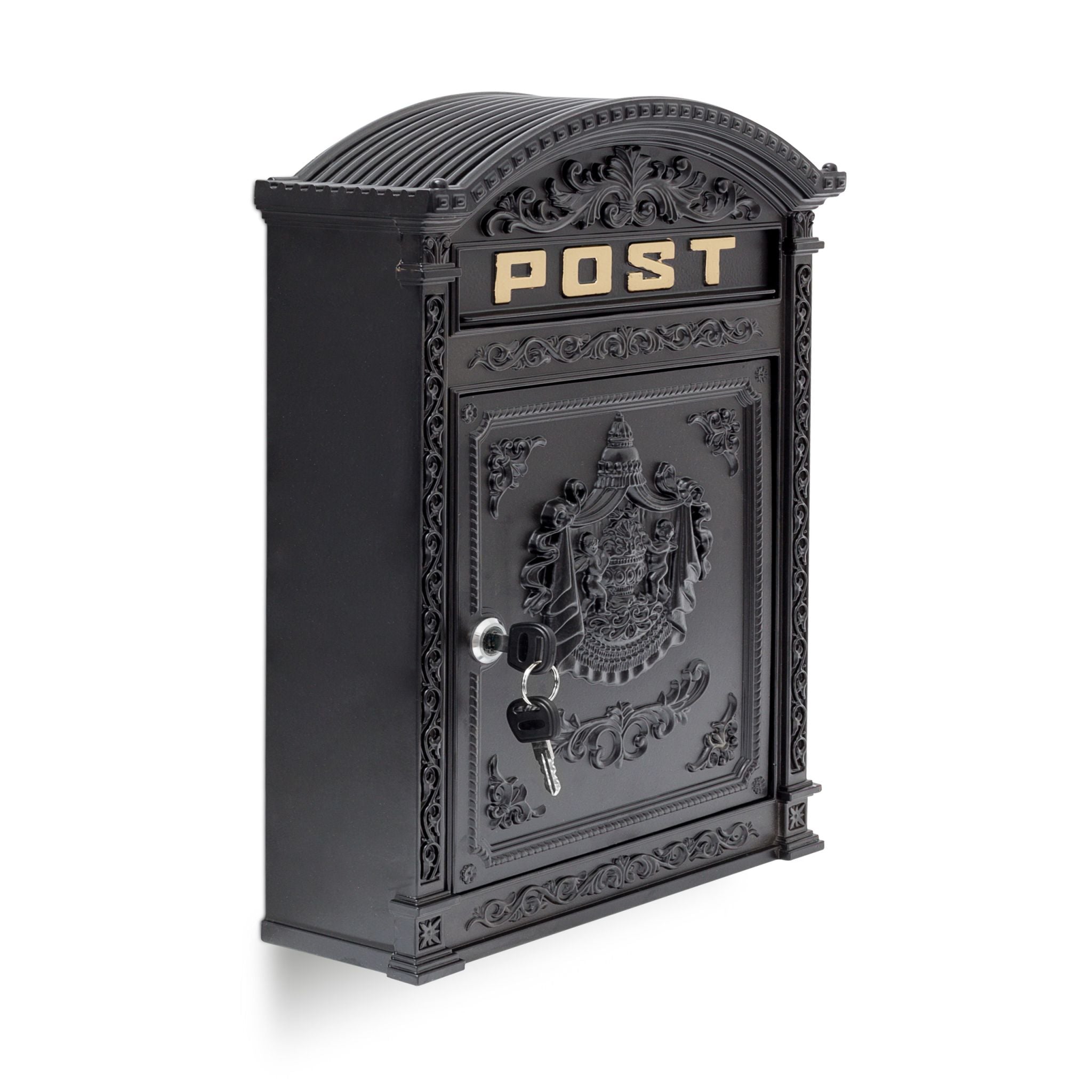 Briefkasten Antik Gold-Schwarz von Relaxdays
