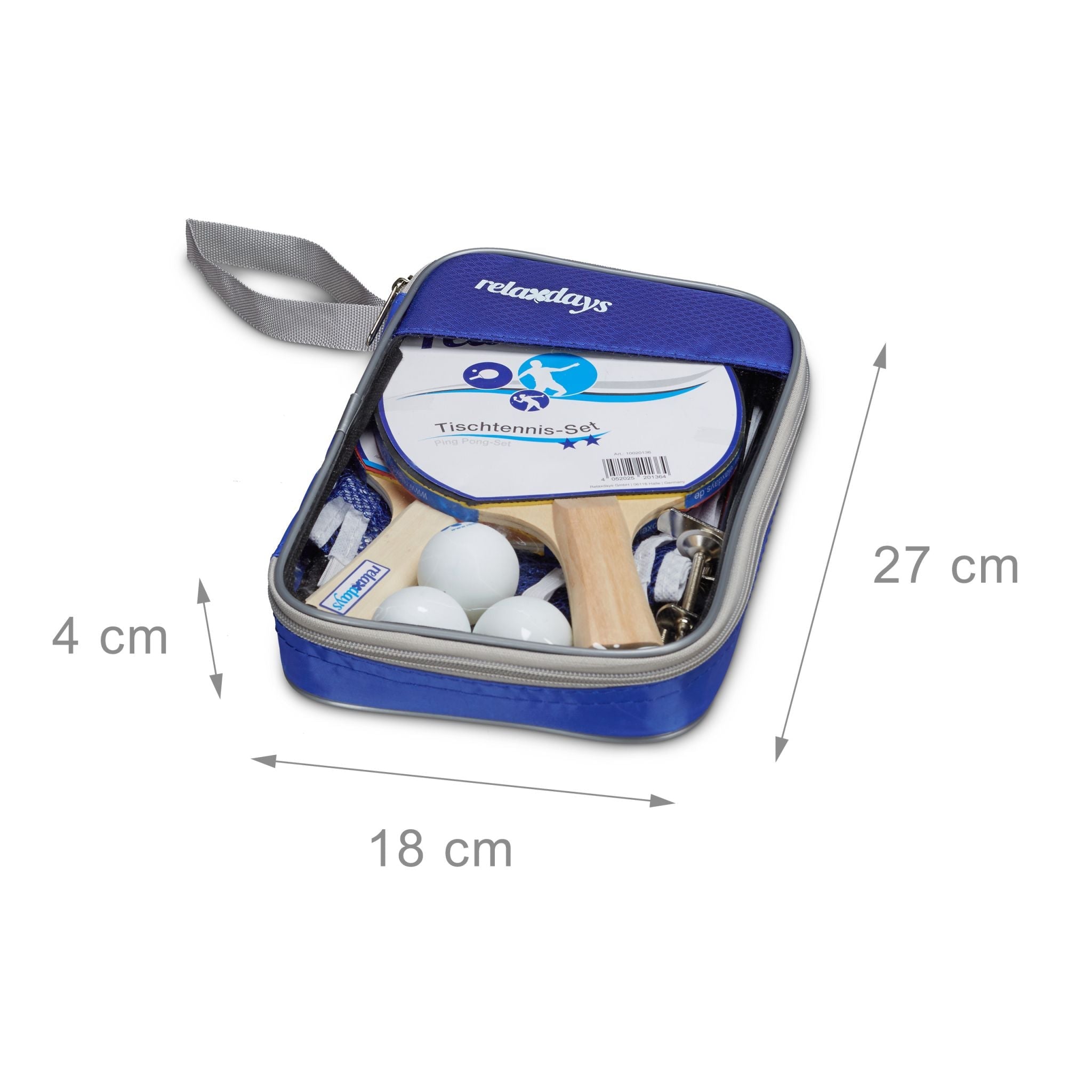 Tischtennis-Set 2 Sterne Weiss-Blau-Hellbraun von Relaxdays