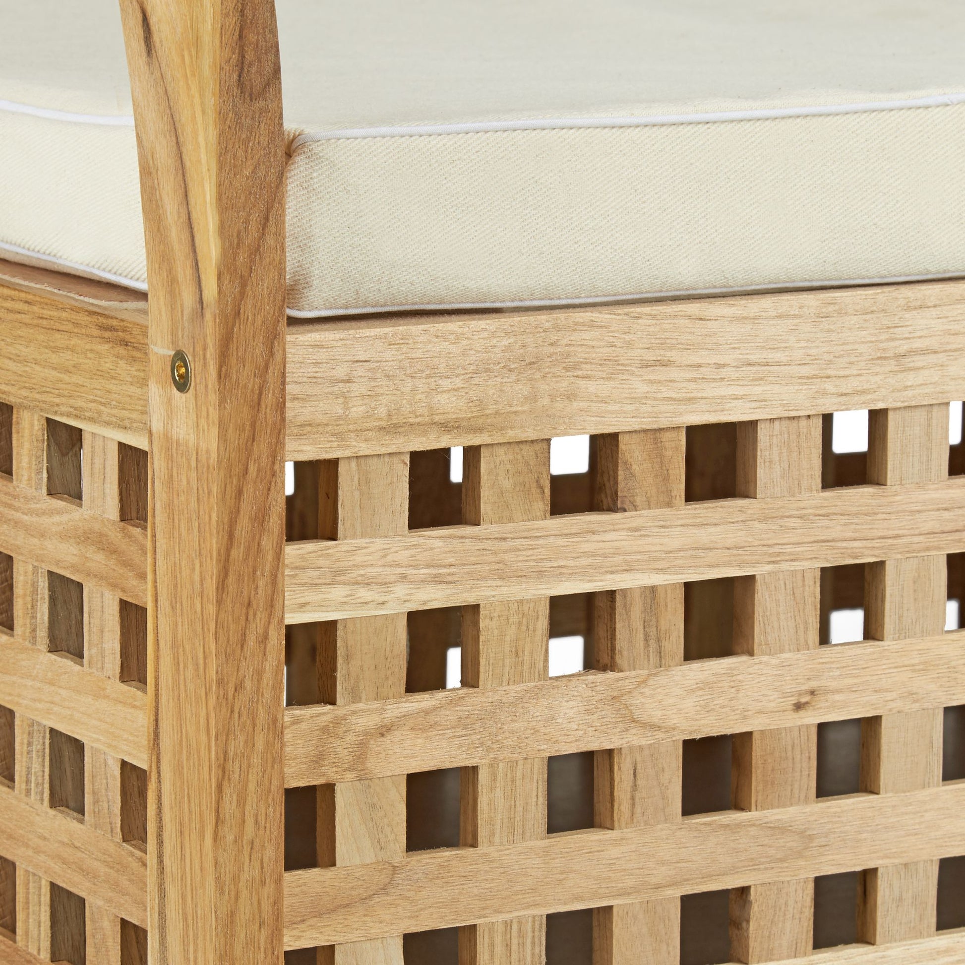 Sitzbank Walnuss mit Stauraum Weiss-Hellbraun von Relaxdays