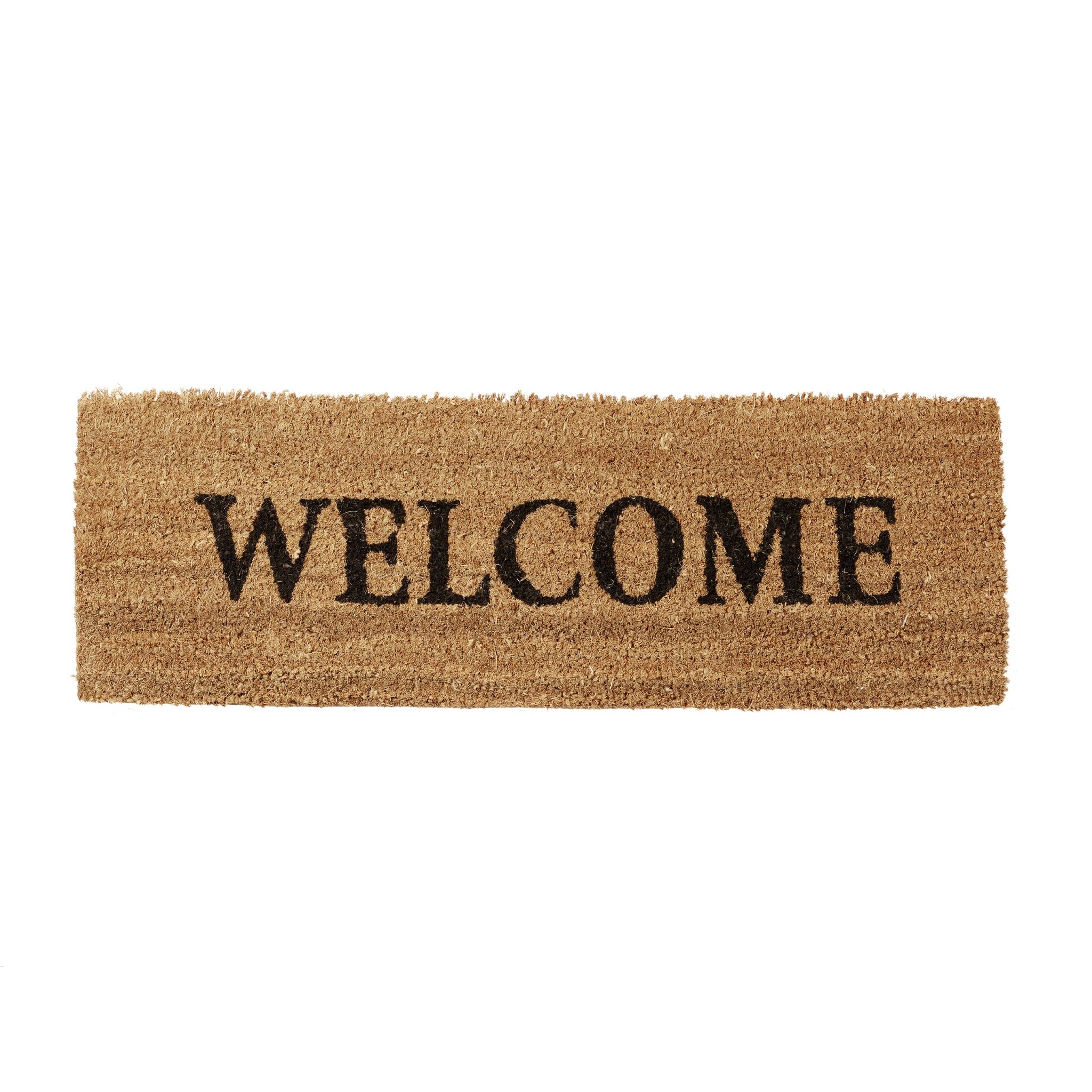 Fussmatte schmal WELCOME Hellbraun-Schwarz von Relaxdays