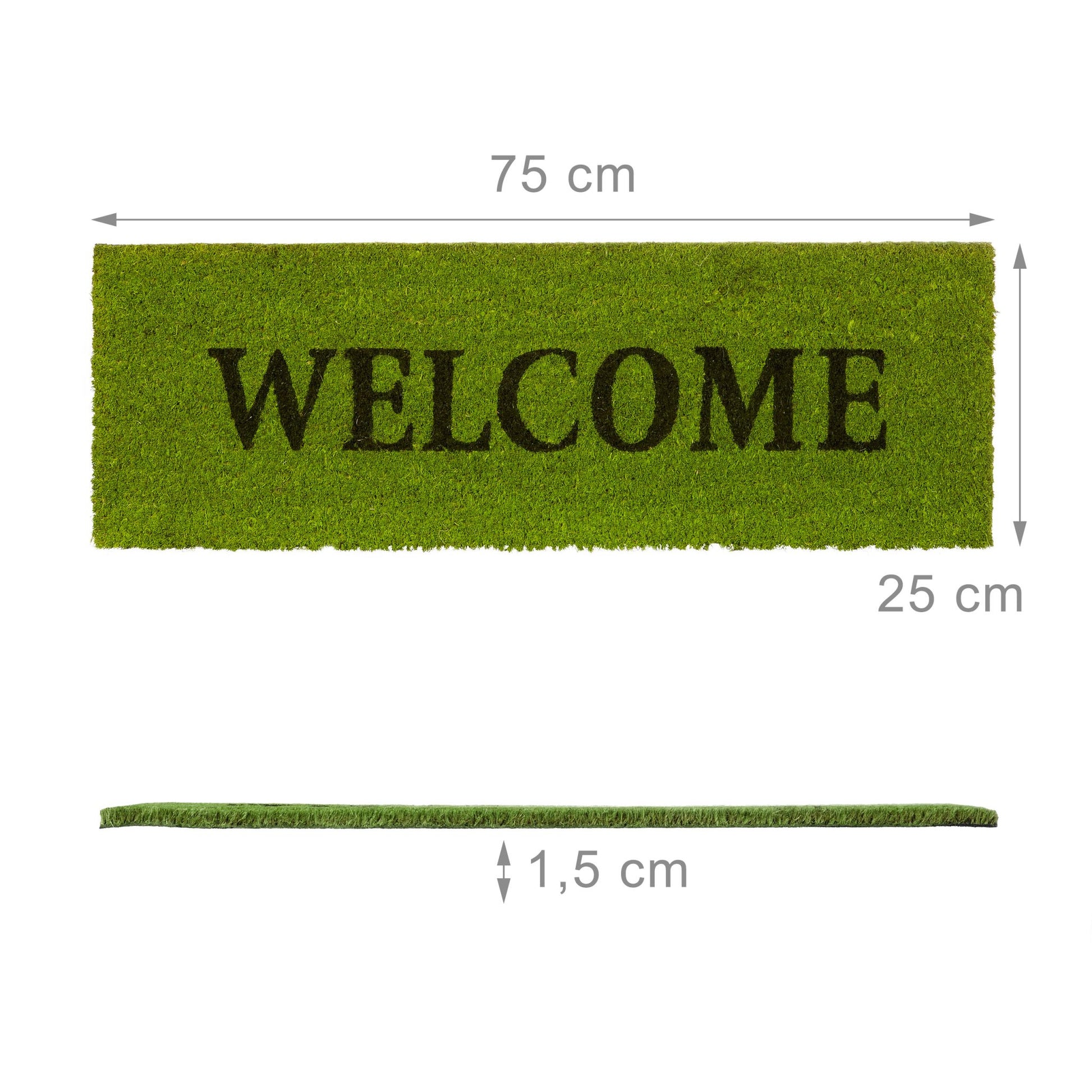 Fussmatte schmal WELCOME Grün-Hellbraun von Relaxdays