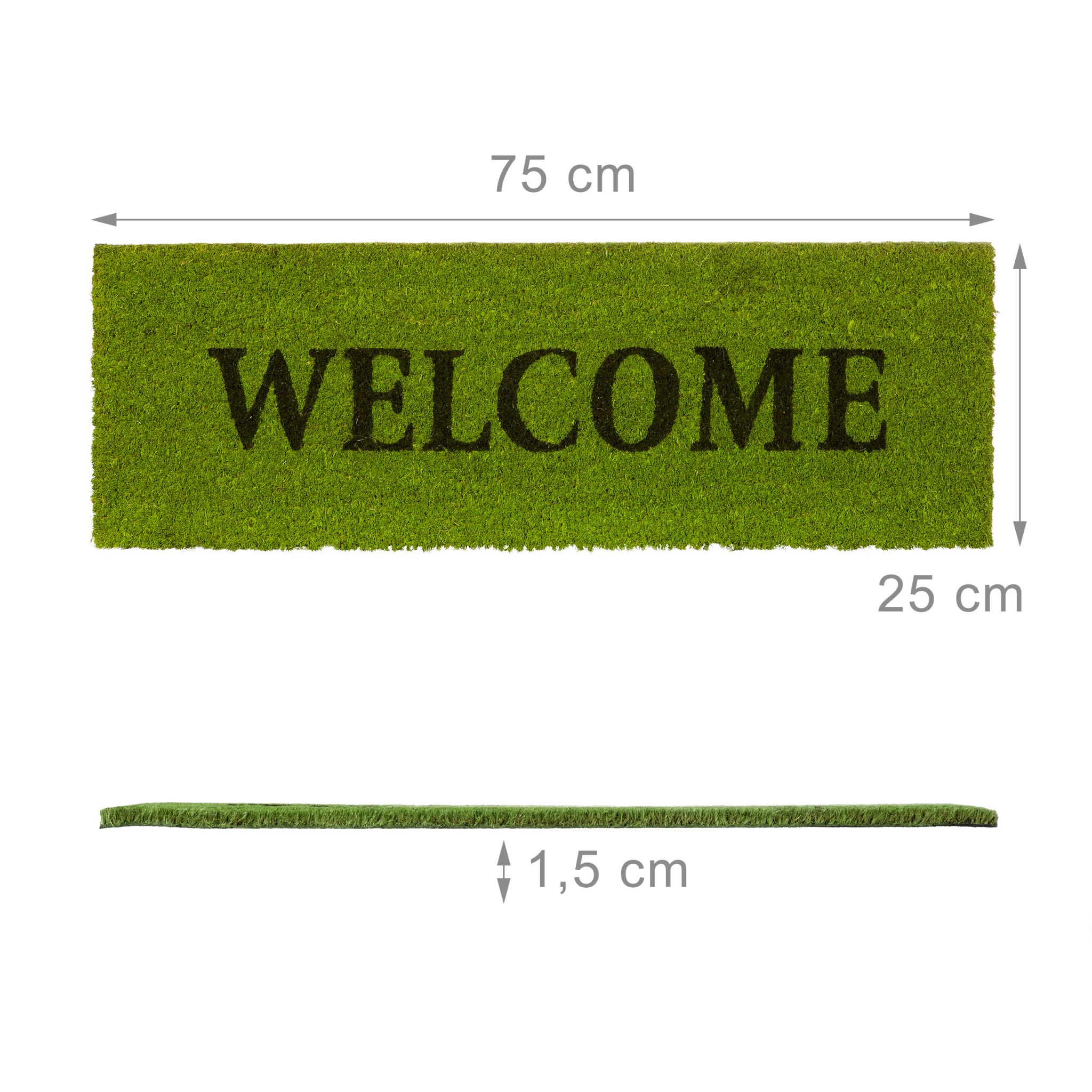 Fussmatte schmal WELCOME Grün-Hellbraun von Relaxdays