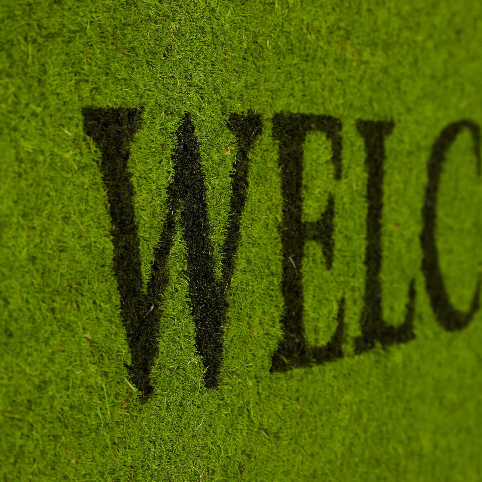 Fussmatte schmal WELCOME Grün-Hellbraun von Relaxdays