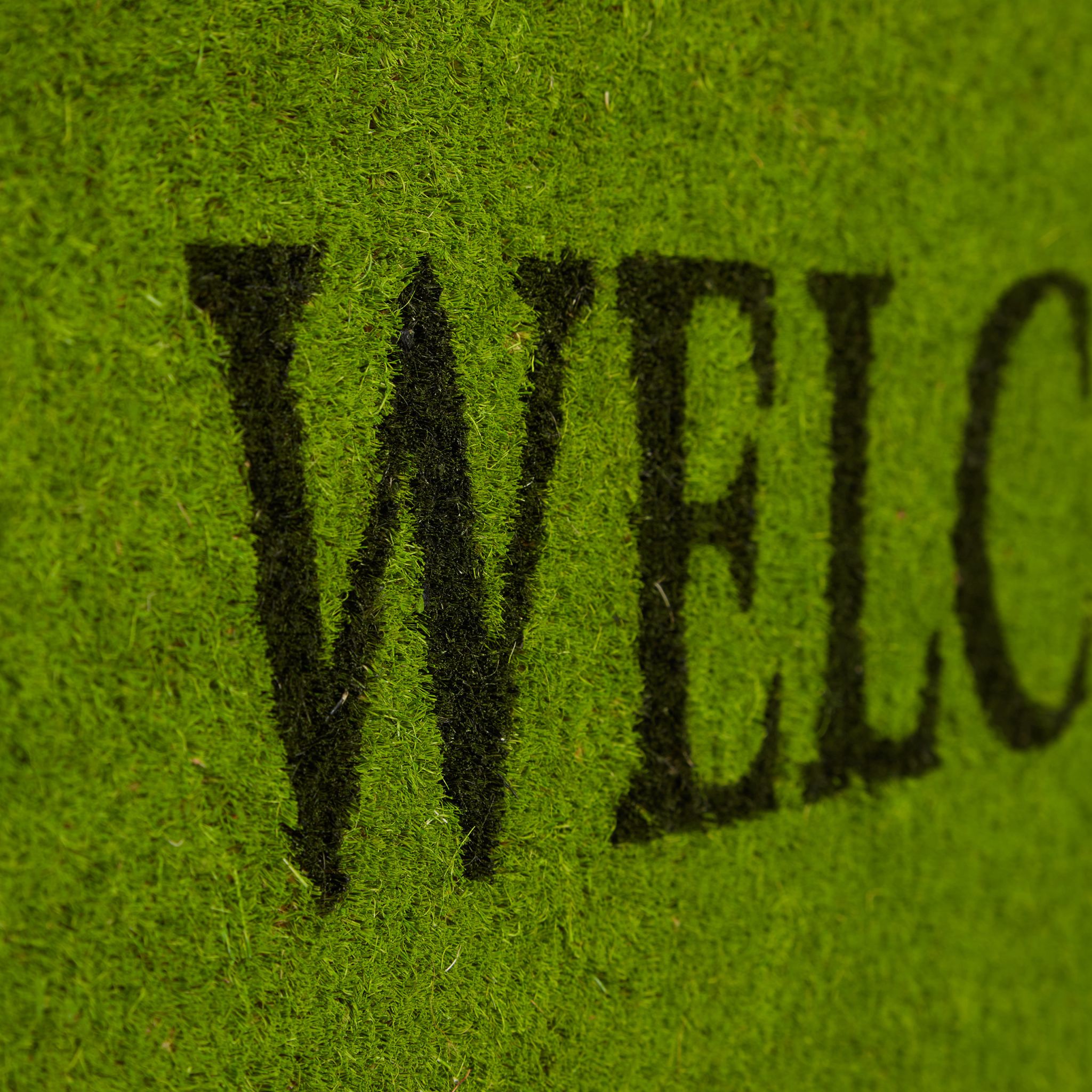 Fussmatte schmal WELCOME Grün-Hellbraun von Relaxdays