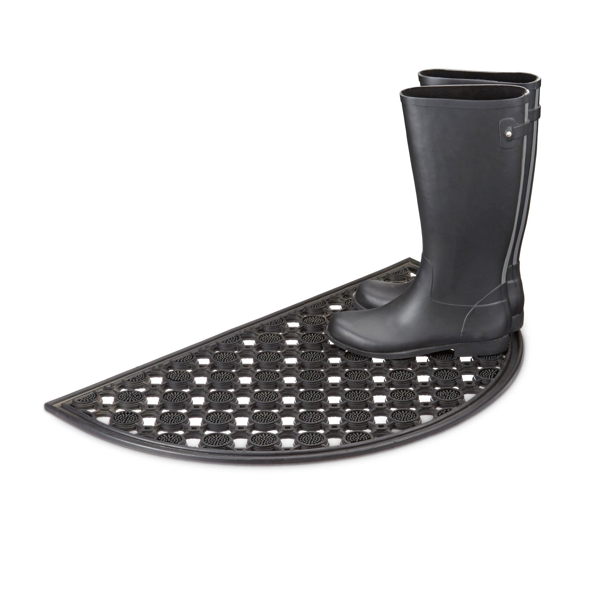 Fussabtreter Gummi halbrund Schwarz von Relaxdays