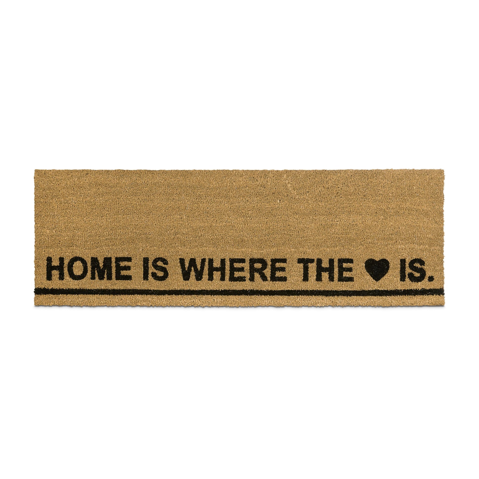 Fussmatte lang HOME IS WHERE... Hellbraun-Schwarz von Relaxdays