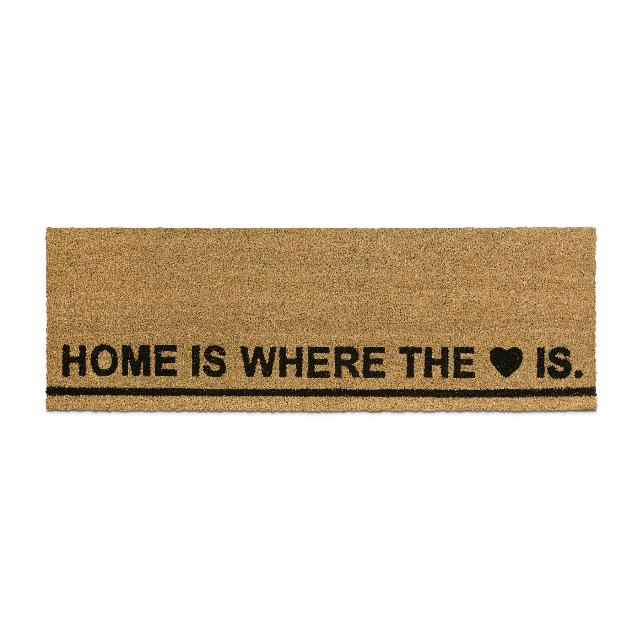 Fussmatte lang HOME IS WHERE... Hellbraun-Schwarz von Relaxdays