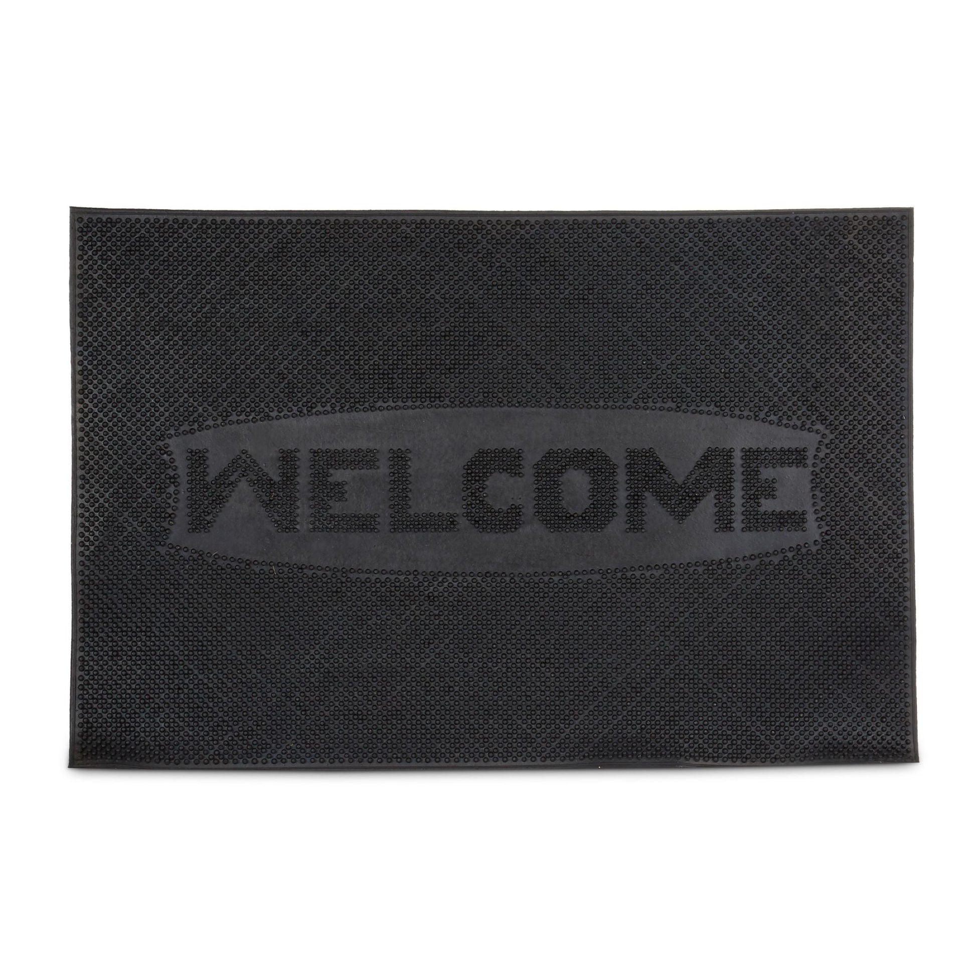 Gummi Fussmatte WELCOME Schwarz von Relaxdays