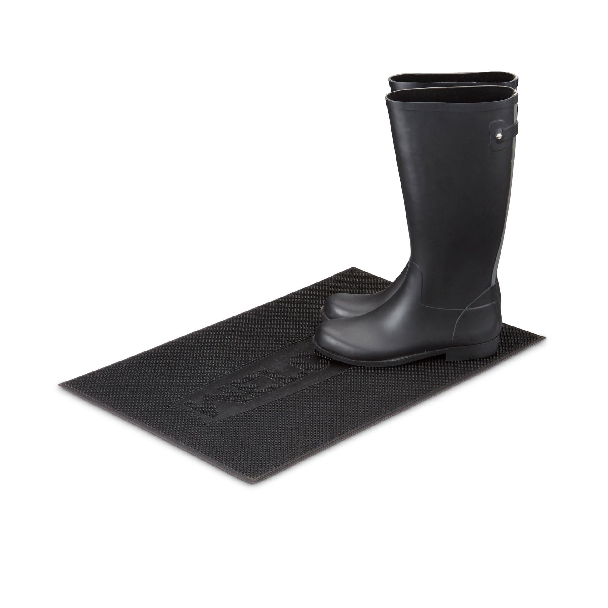 Gummi Fussmatte WELCOME Schwarz von Relaxdays
