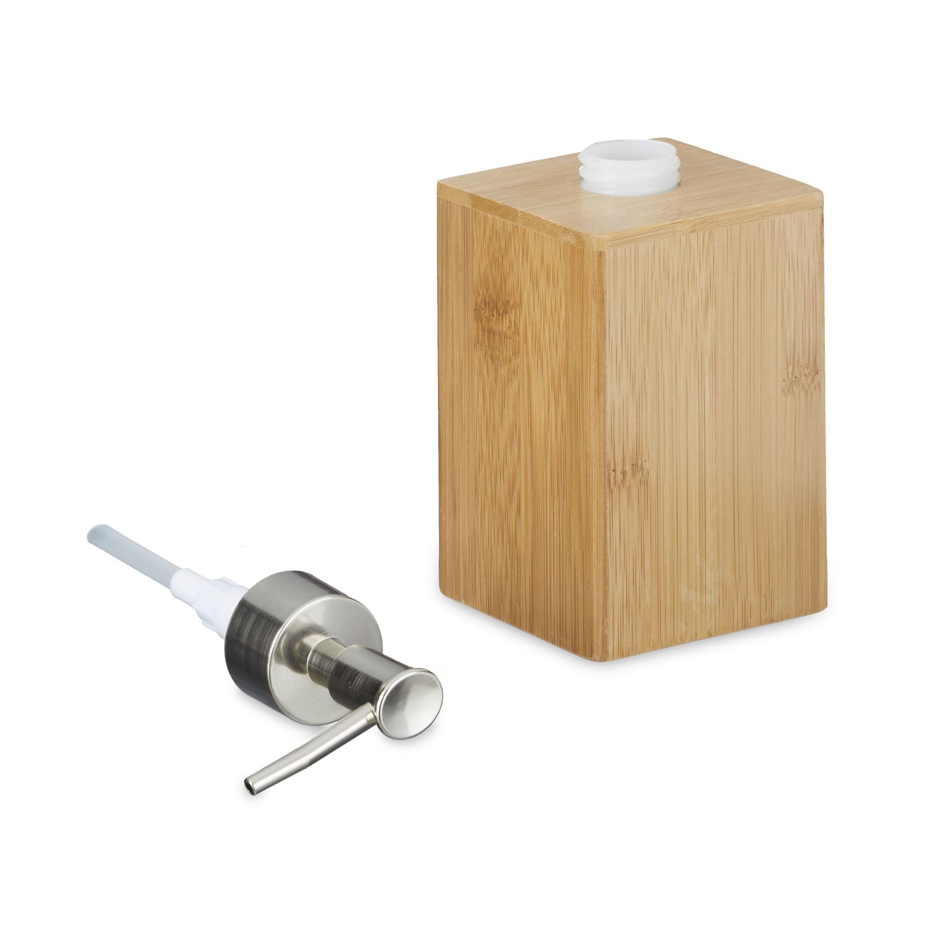 Bad-Accessoires-Set Bambus Hellbraun-Silber von Relaxdays