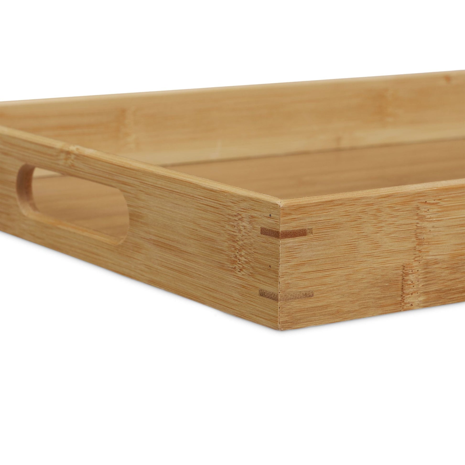 Serviertablett 2er-Set Bambus Hellbraun von Relaxdays