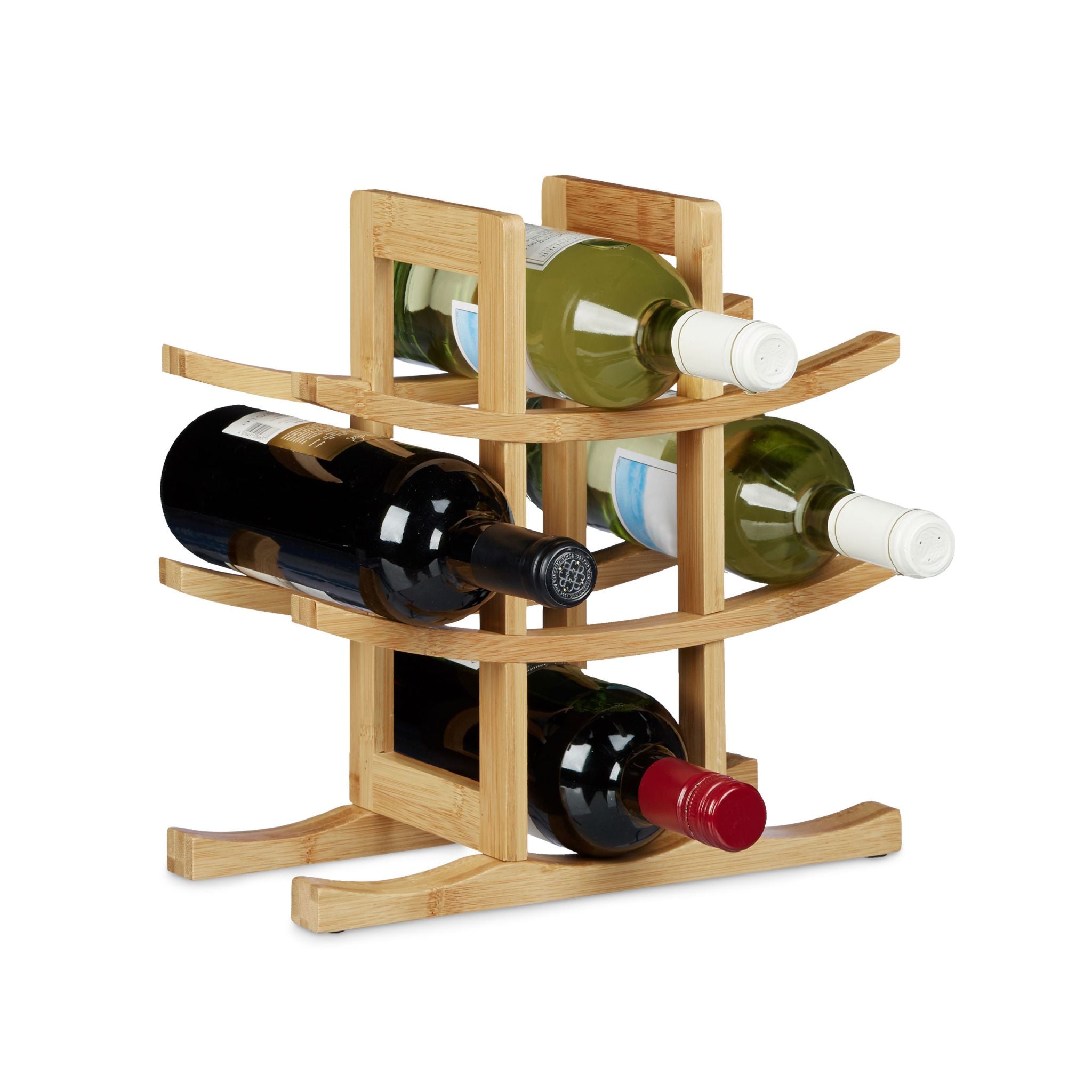 Weinregal Bambus 9 Flaschen Hellbraun von Relaxdays