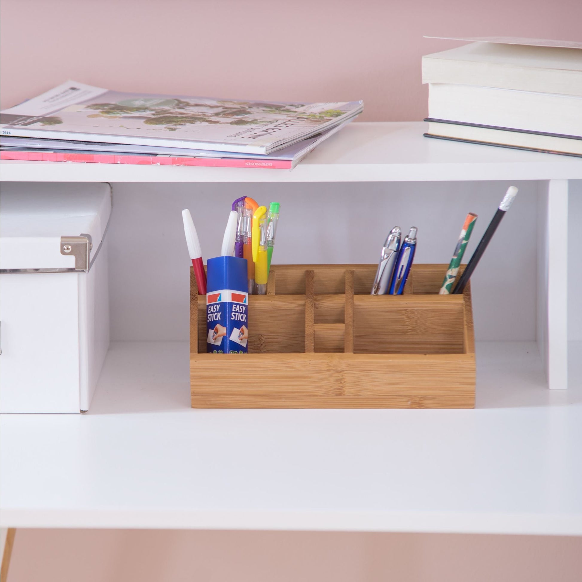 Schreibtischorganizer Bambus Hellbraun von Relaxdays
