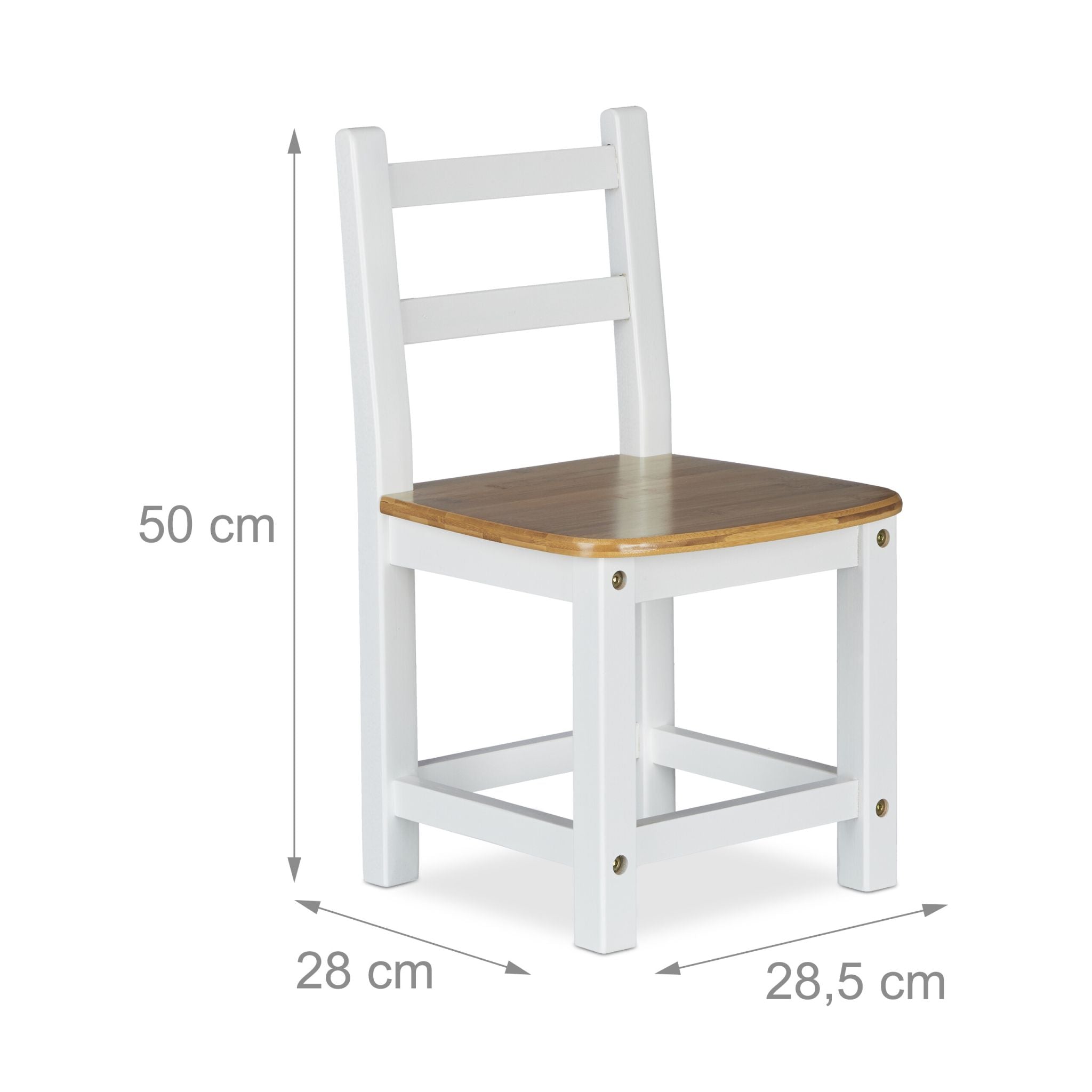 Kinderstuhl RUSTICO weiss Weiss-Hellbraun von Relaxdays
