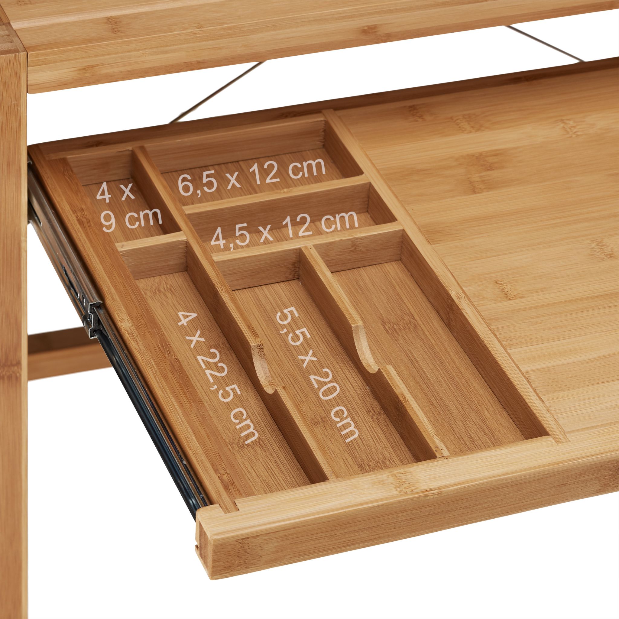 Computertisch Holz mit Tastaturauszug Hellbraun-Schwarz von Relaxdays