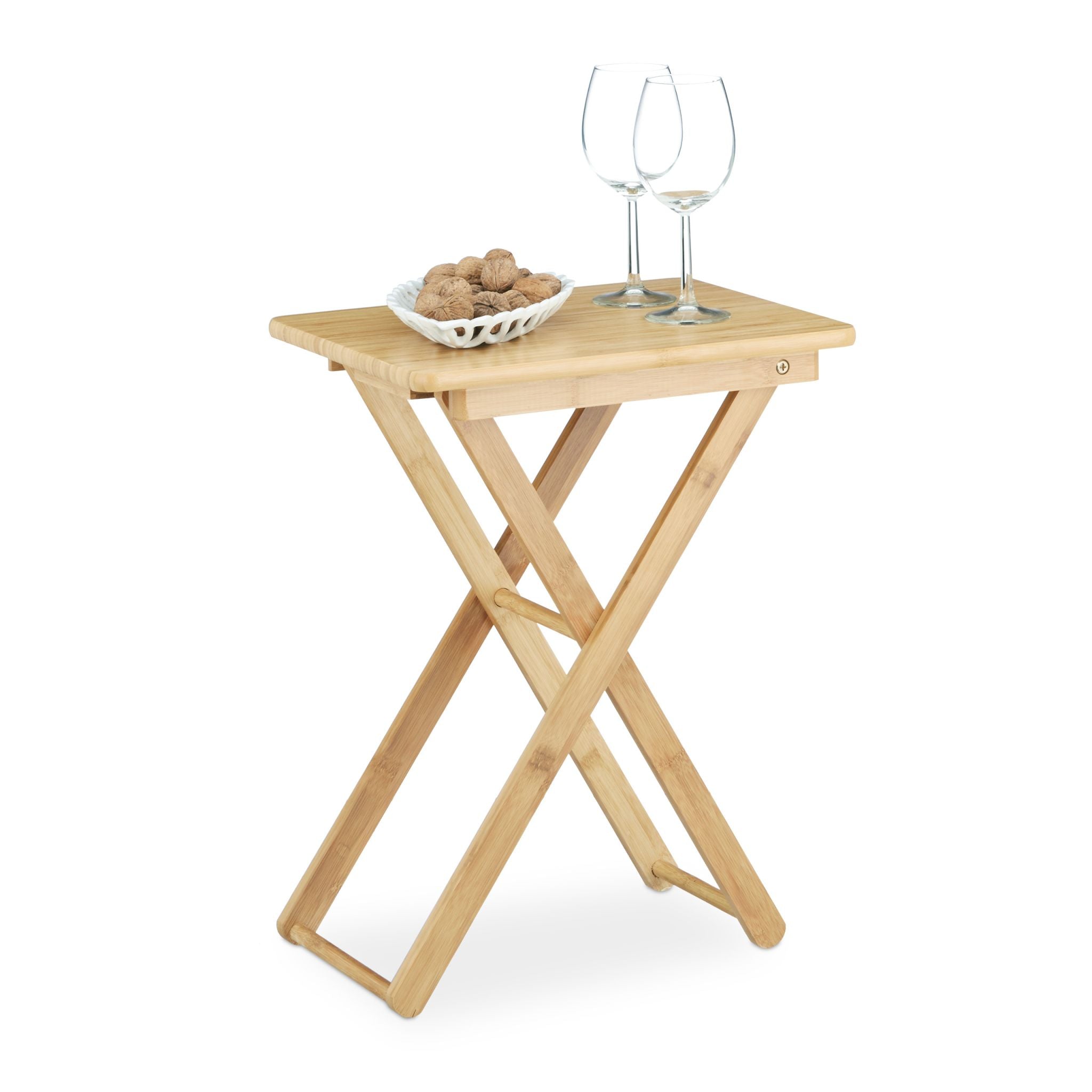 Beistelltisch klappbar Bambus Hellbraun von Relaxdays