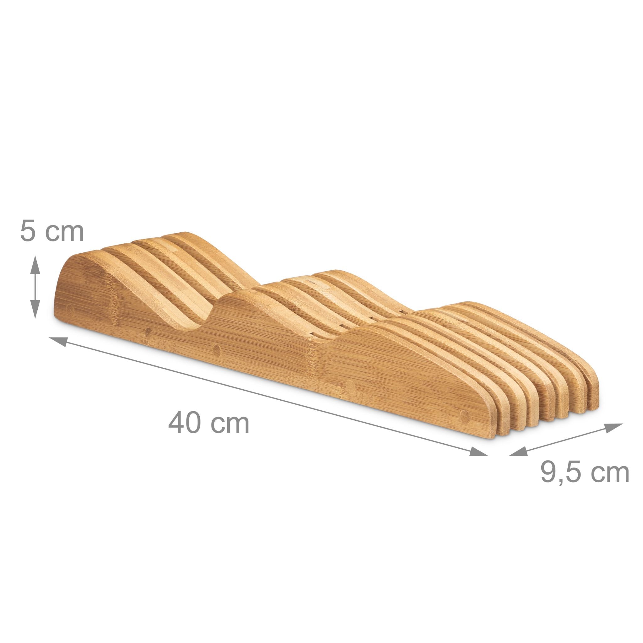 Messerblock Bambus für Schublade Hellbraun von Relaxdays