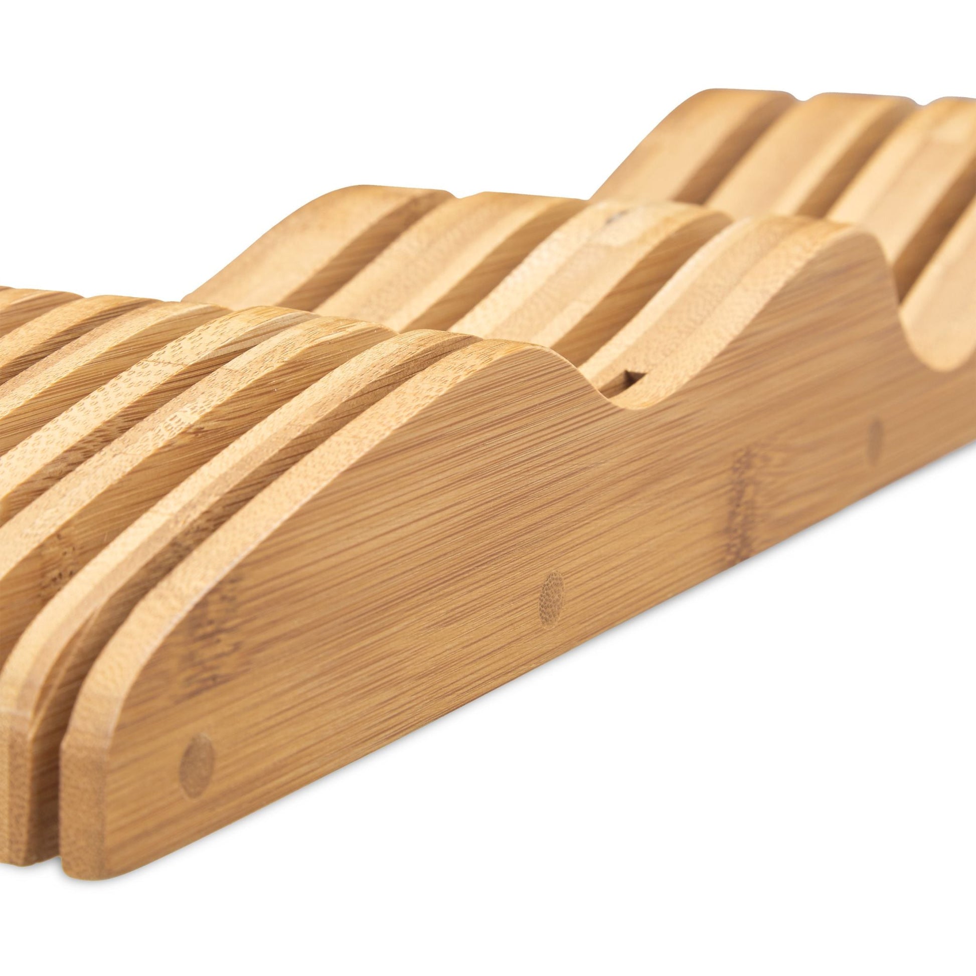 Messerblock Bambus für Schublade Hellbraun von Relaxdays