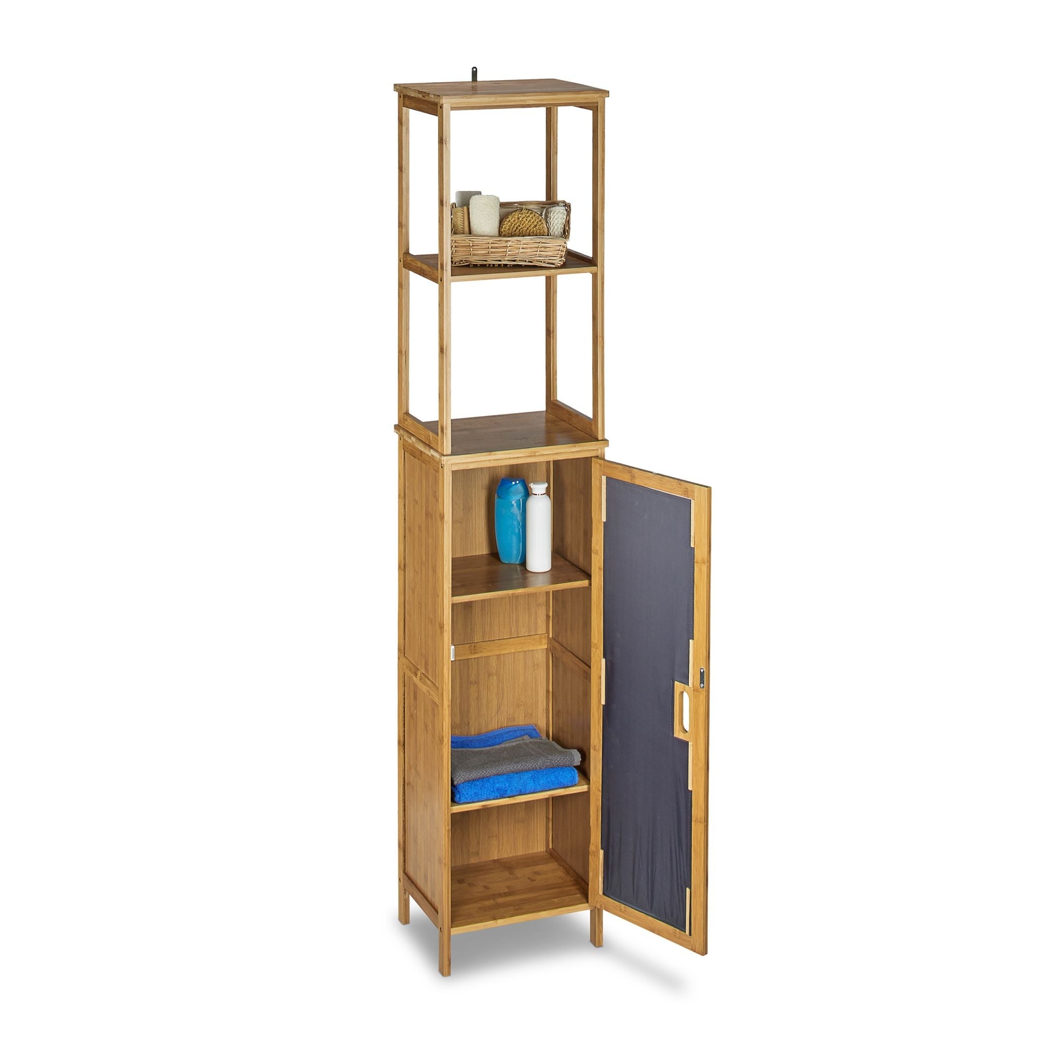 Badregal Bambus 5 Ablagen Hellbraun von Relaxdays