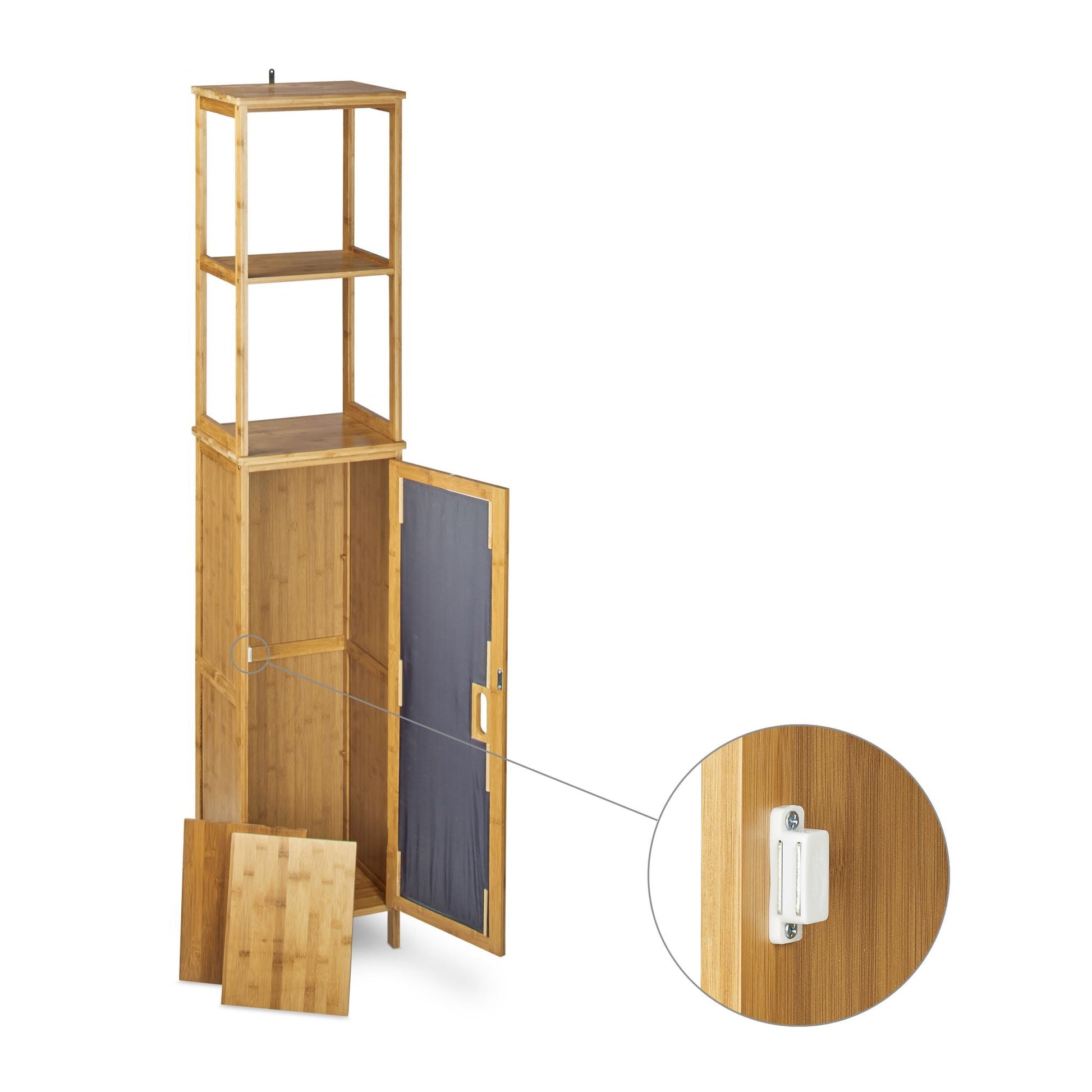 Badregal Bambus 5 Ablagen Hellbraun von Relaxdays