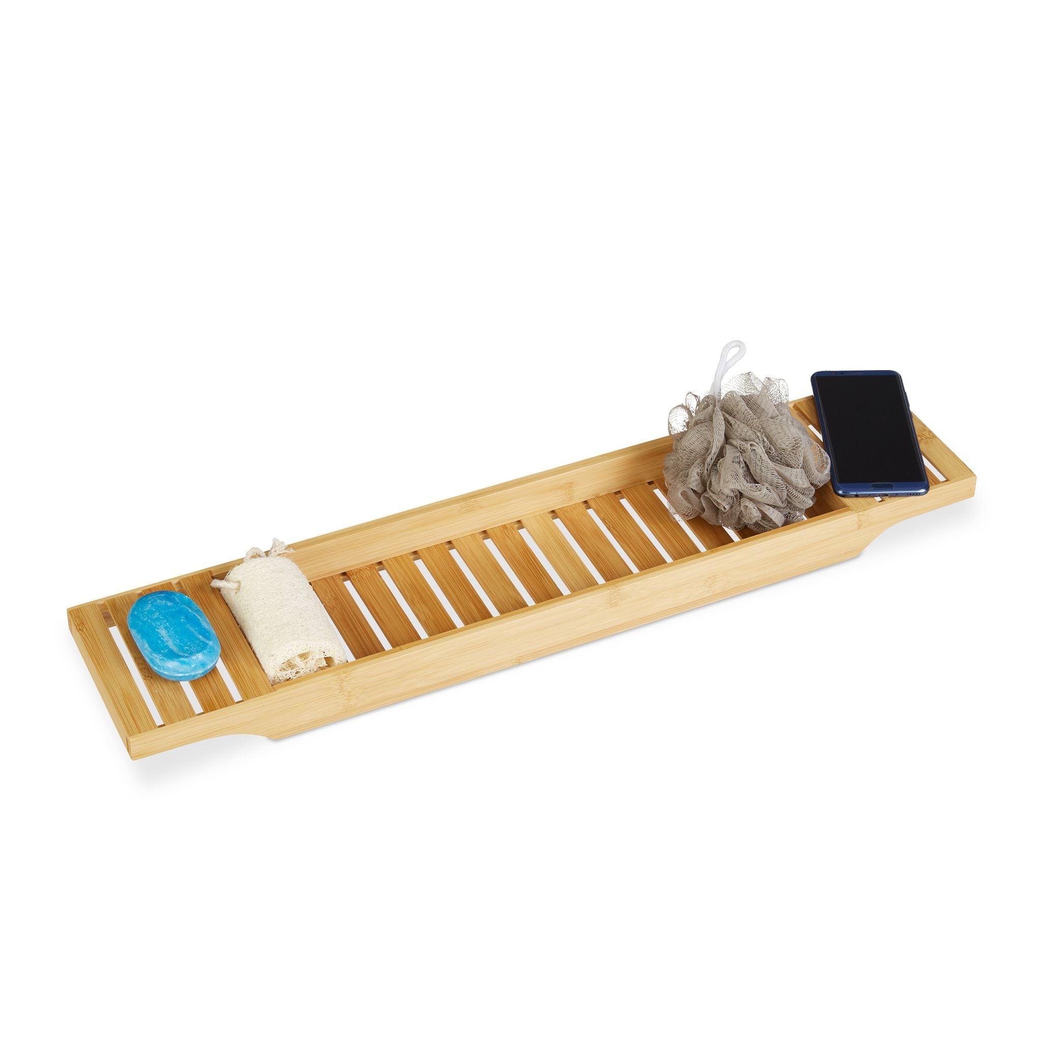 Badewannenablage Bambus Hellbraun von Relaxdays