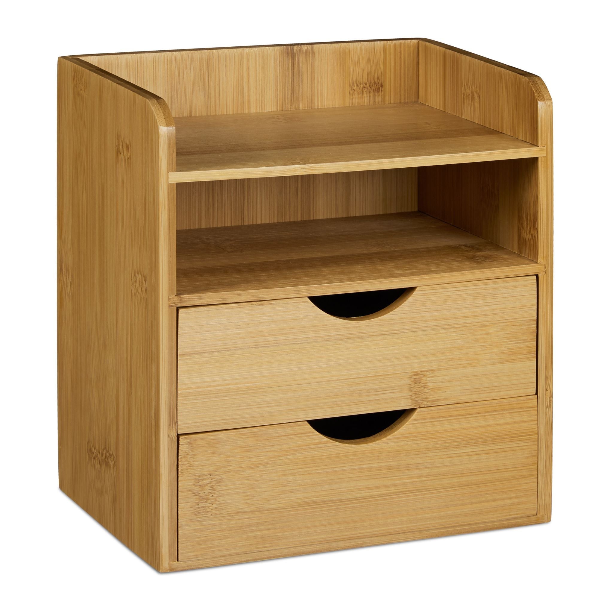 Schreibtisch-Organizer Bambus Schubladen Hellbraun von Relaxdays