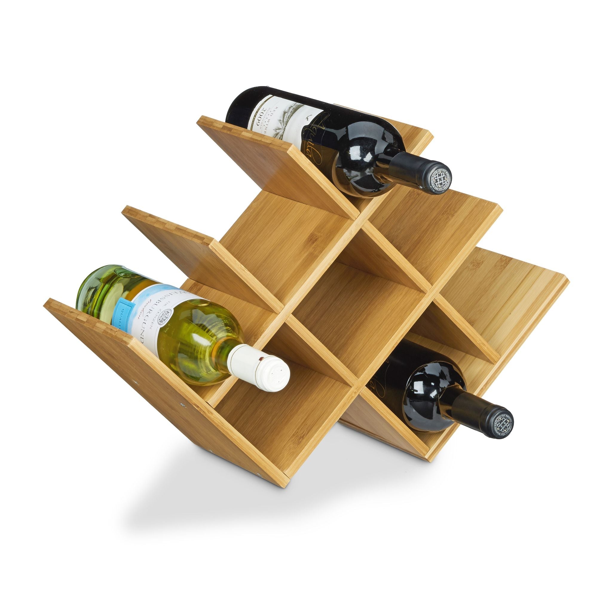 Weinregal Bambus Hellbraun von Relaxdays