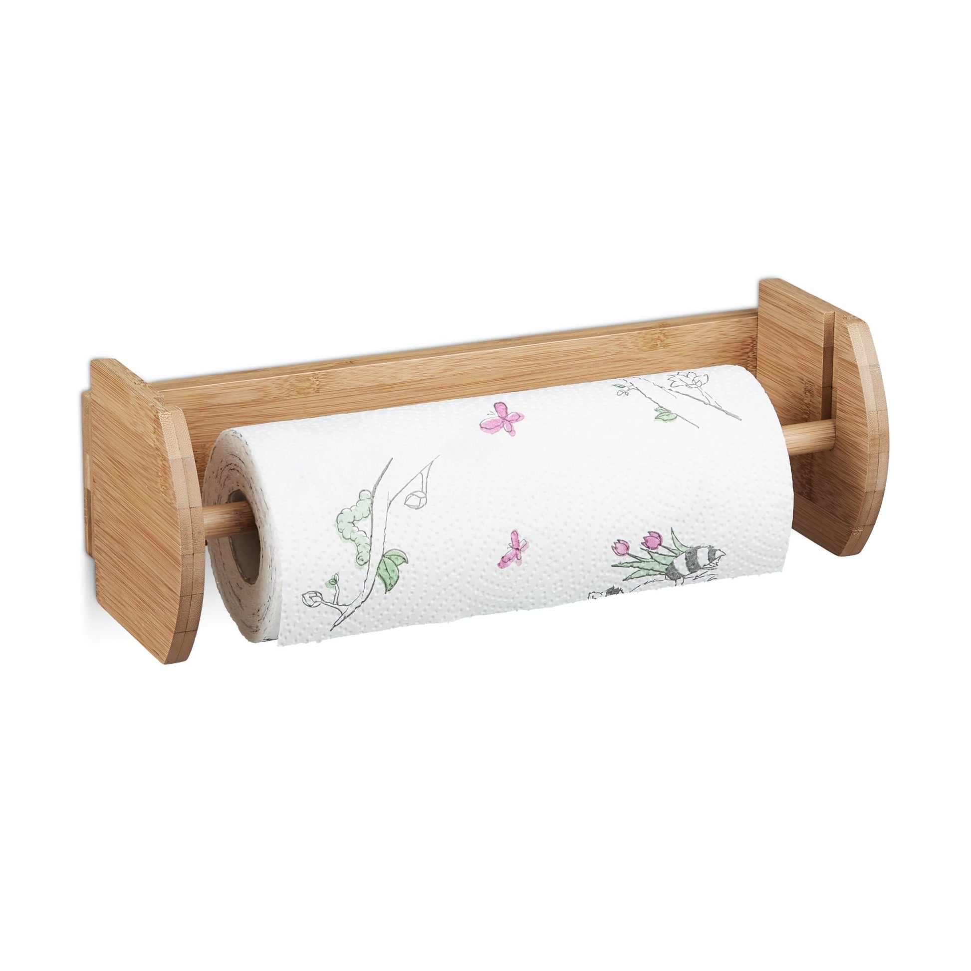 Wand Küchenrollenhalter Hellbraun von Relaxdays