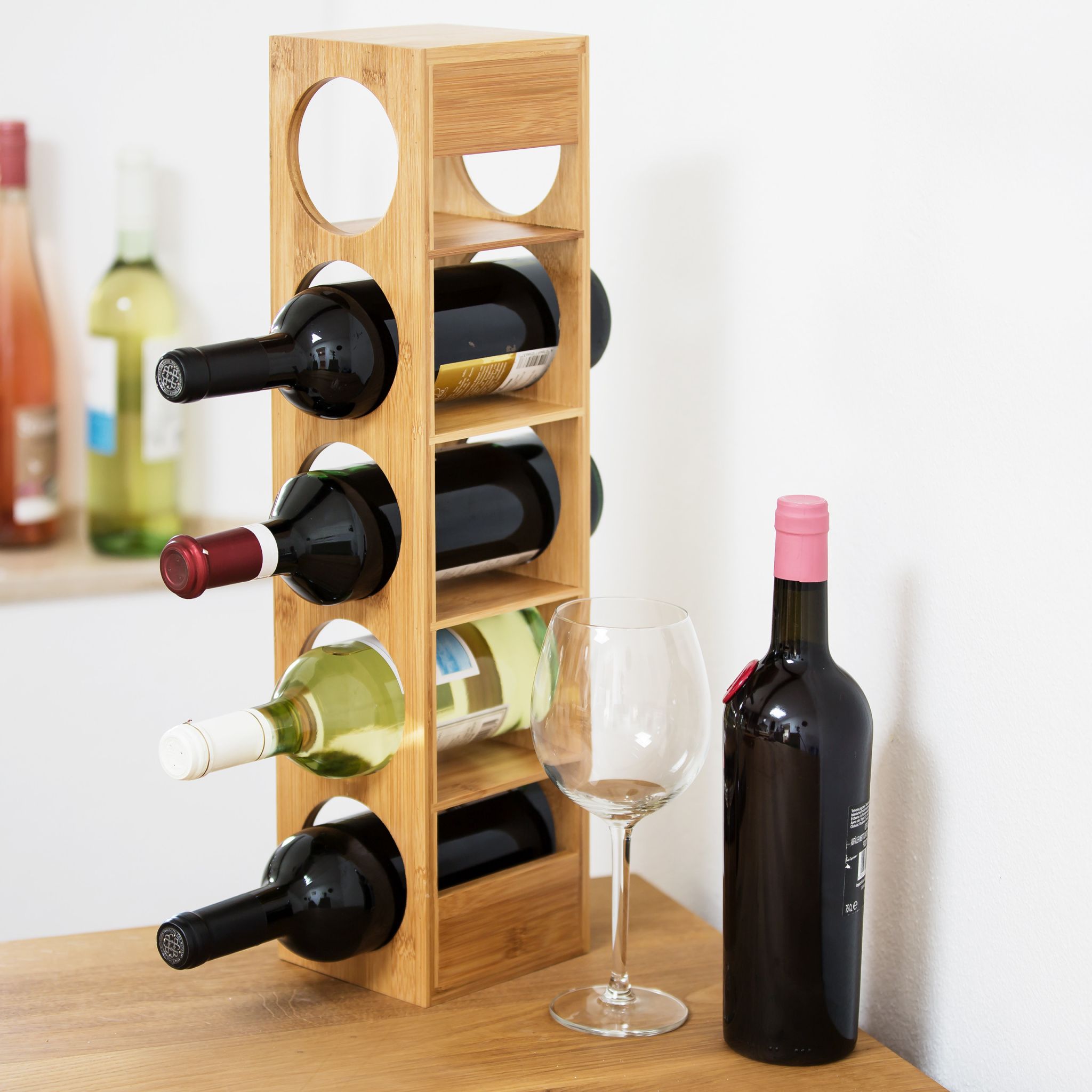 Weinregal Bambus Hellbraun von Relaxdays
