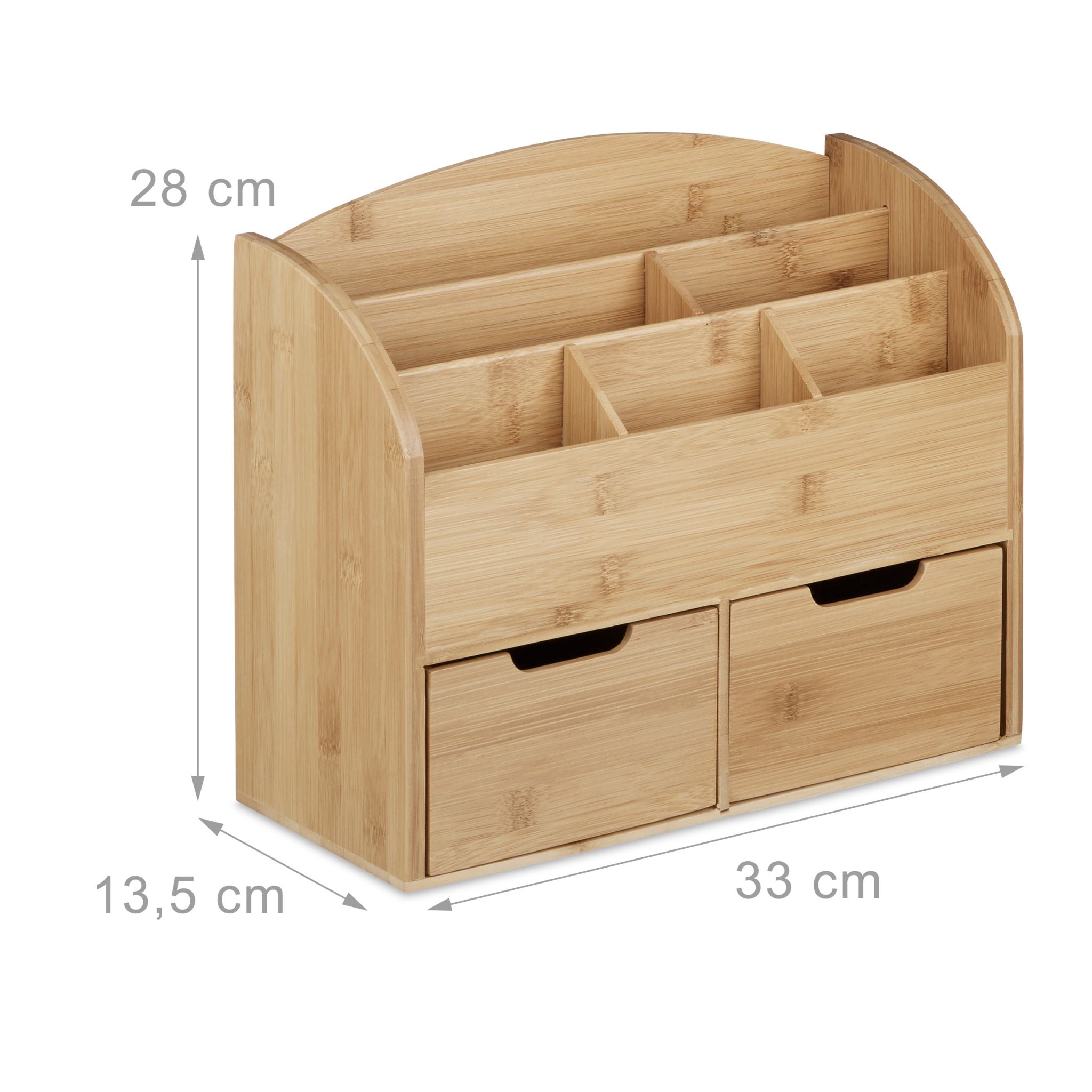 Schreibtisch-Organizer 2 Schubladen Hellbraun von Relaxdays